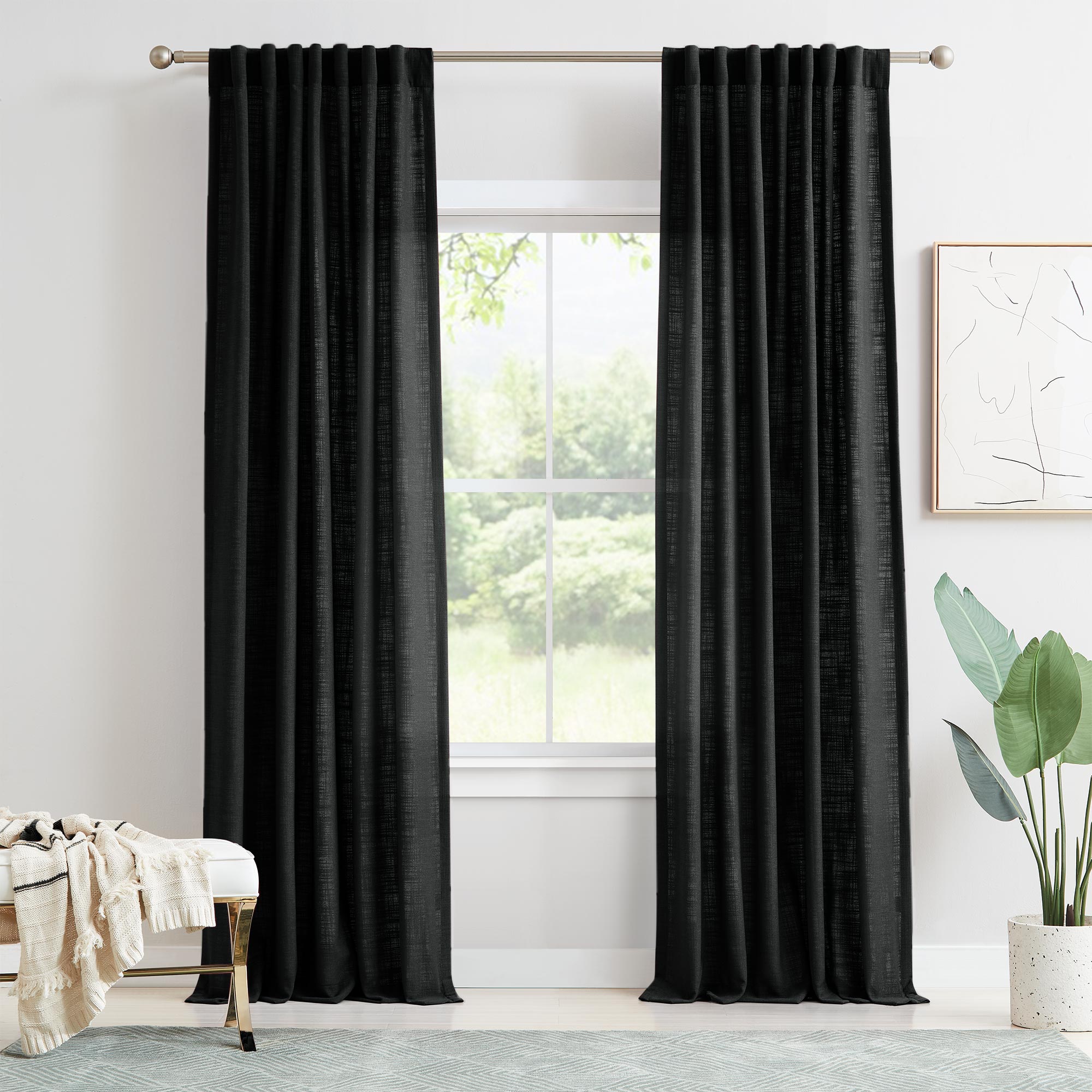 Custom Linen Blend Blockout Curtains