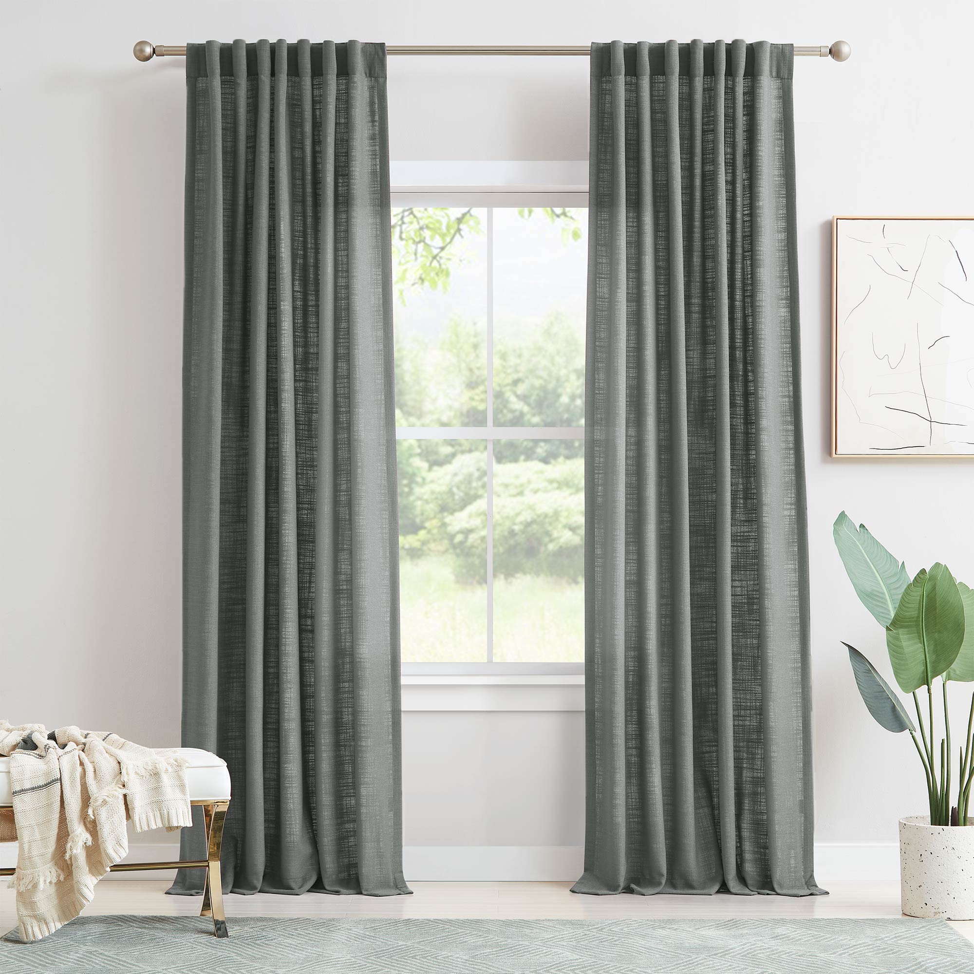 Custom Linen Blend Blockout Curtains