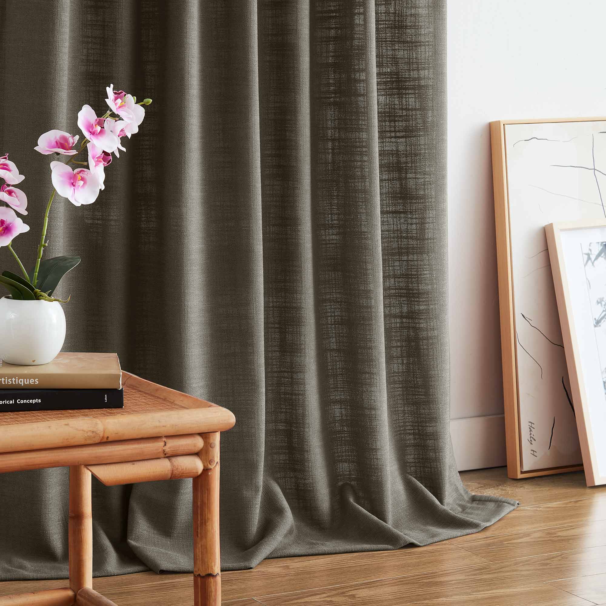 Custom Linen Blend Blockout Curtains