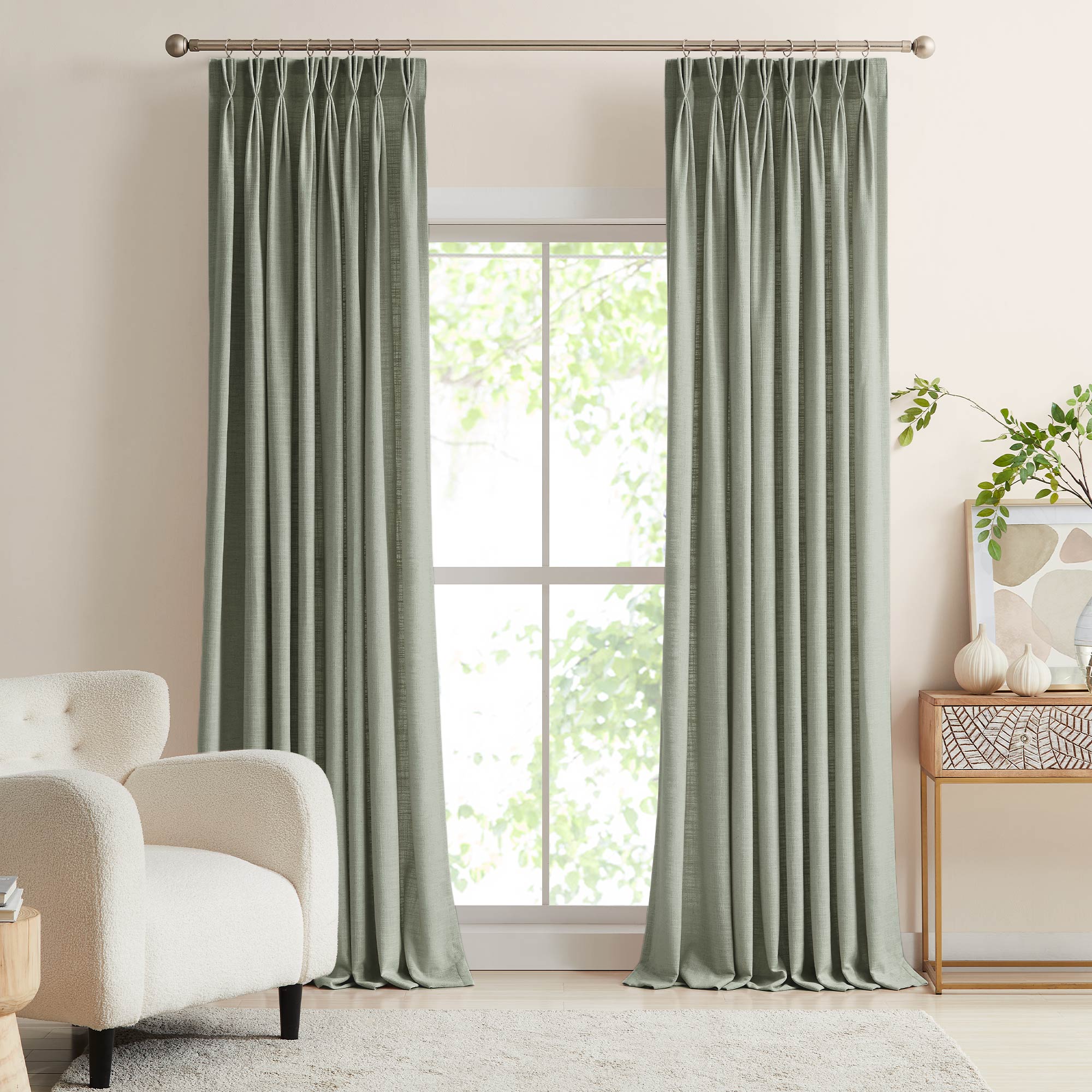 Custom Linen Blend Blockout Curtains