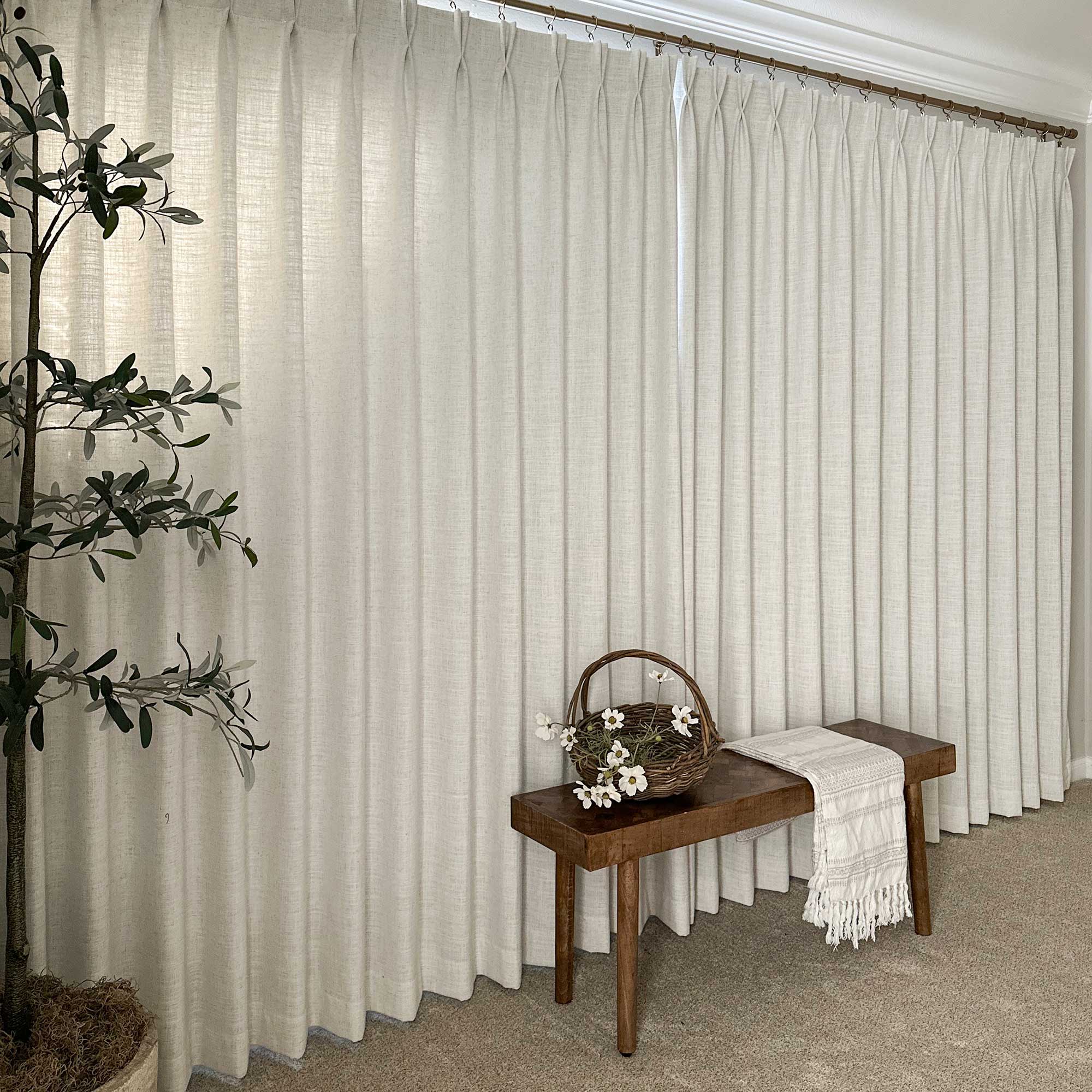 Custom Linen Blend Blockout Curtains