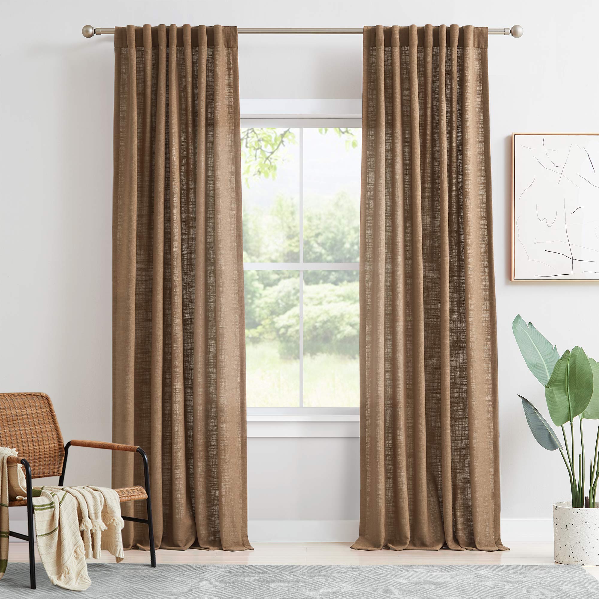Custom Linen Blend Blockout Curtains