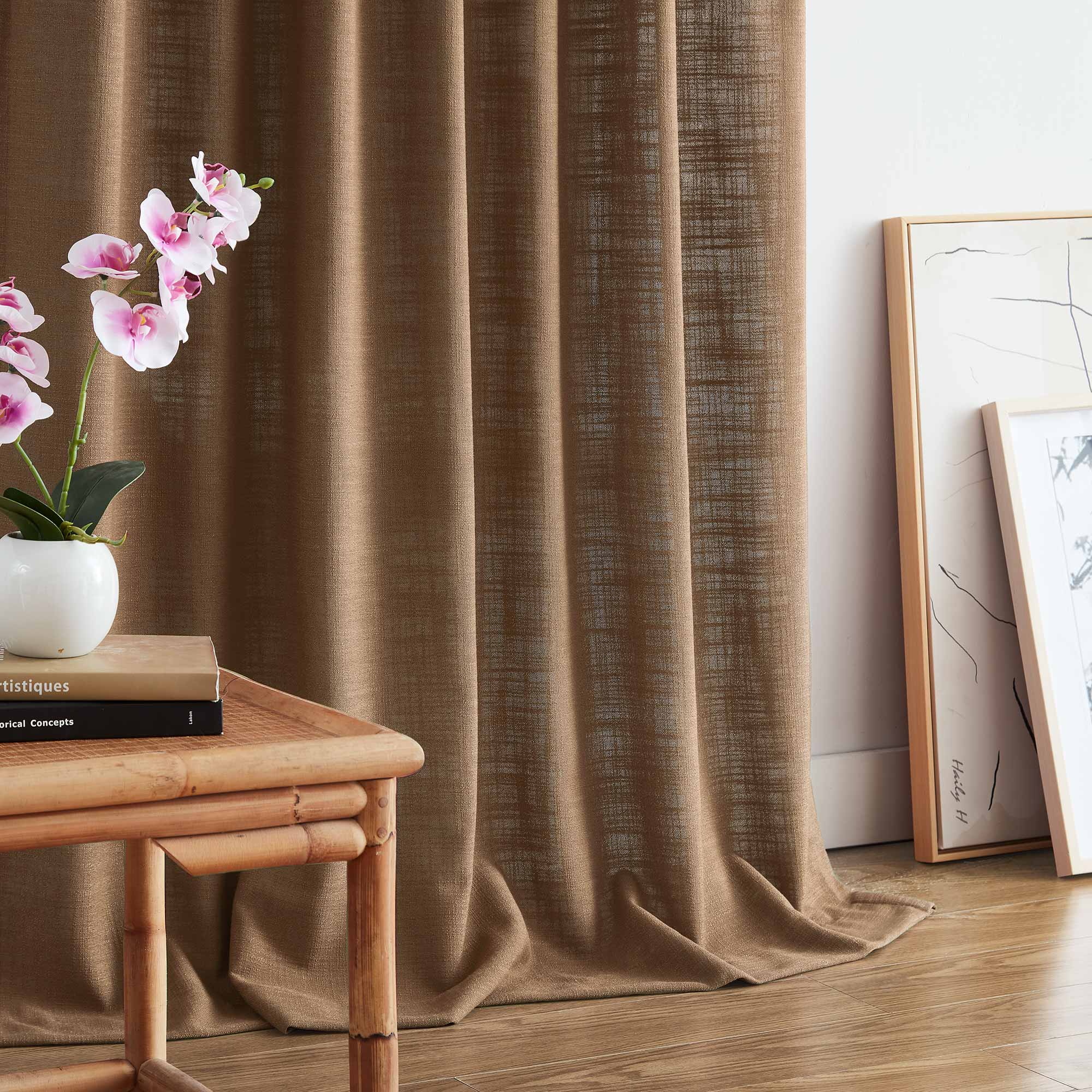 Custom Linen Blend Blockout Curtains