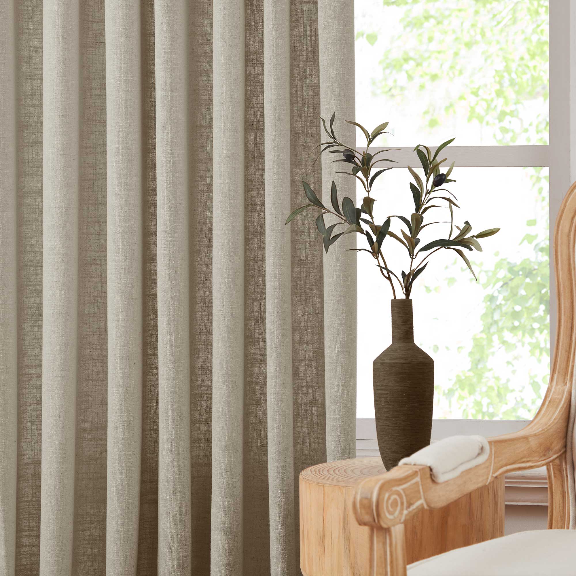 Custom Linen Blend Blockout Curtains