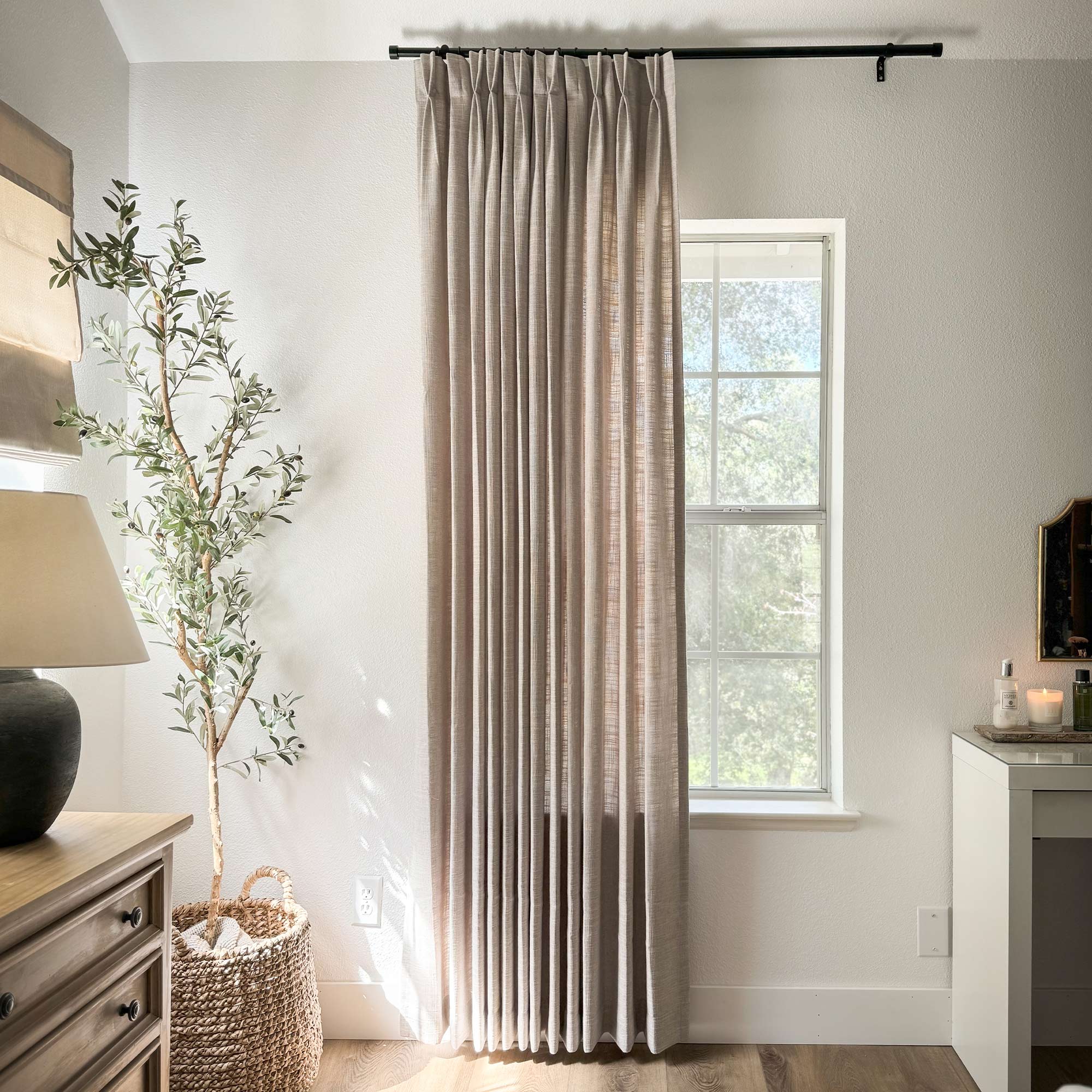 Custom Linen Blend Blockout Curtains