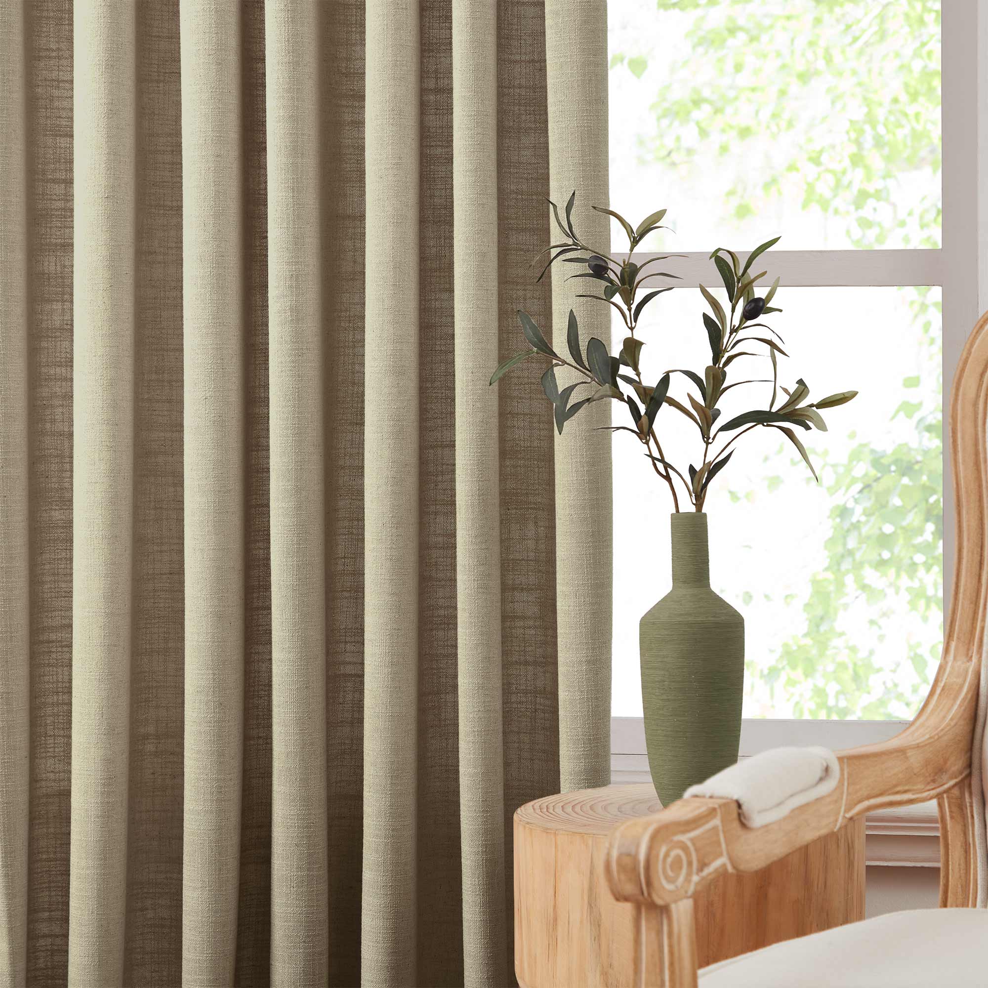 Custom Linen Blend Blockout Curtains