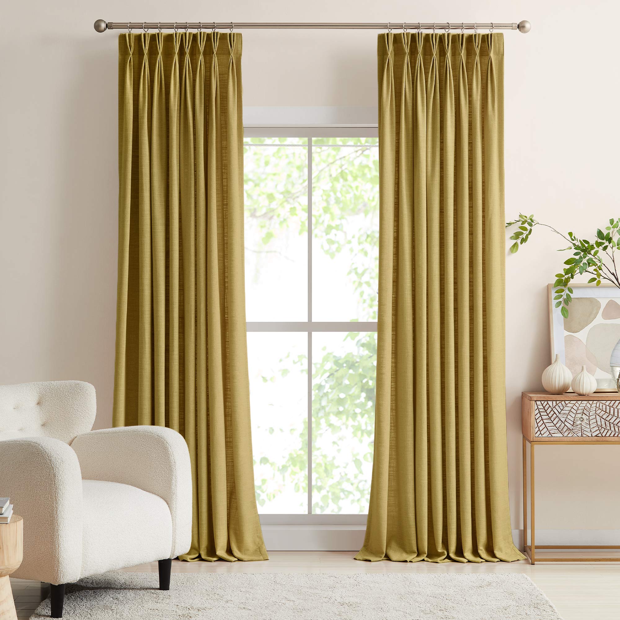 Custom Linen Blend Blockout Curtains