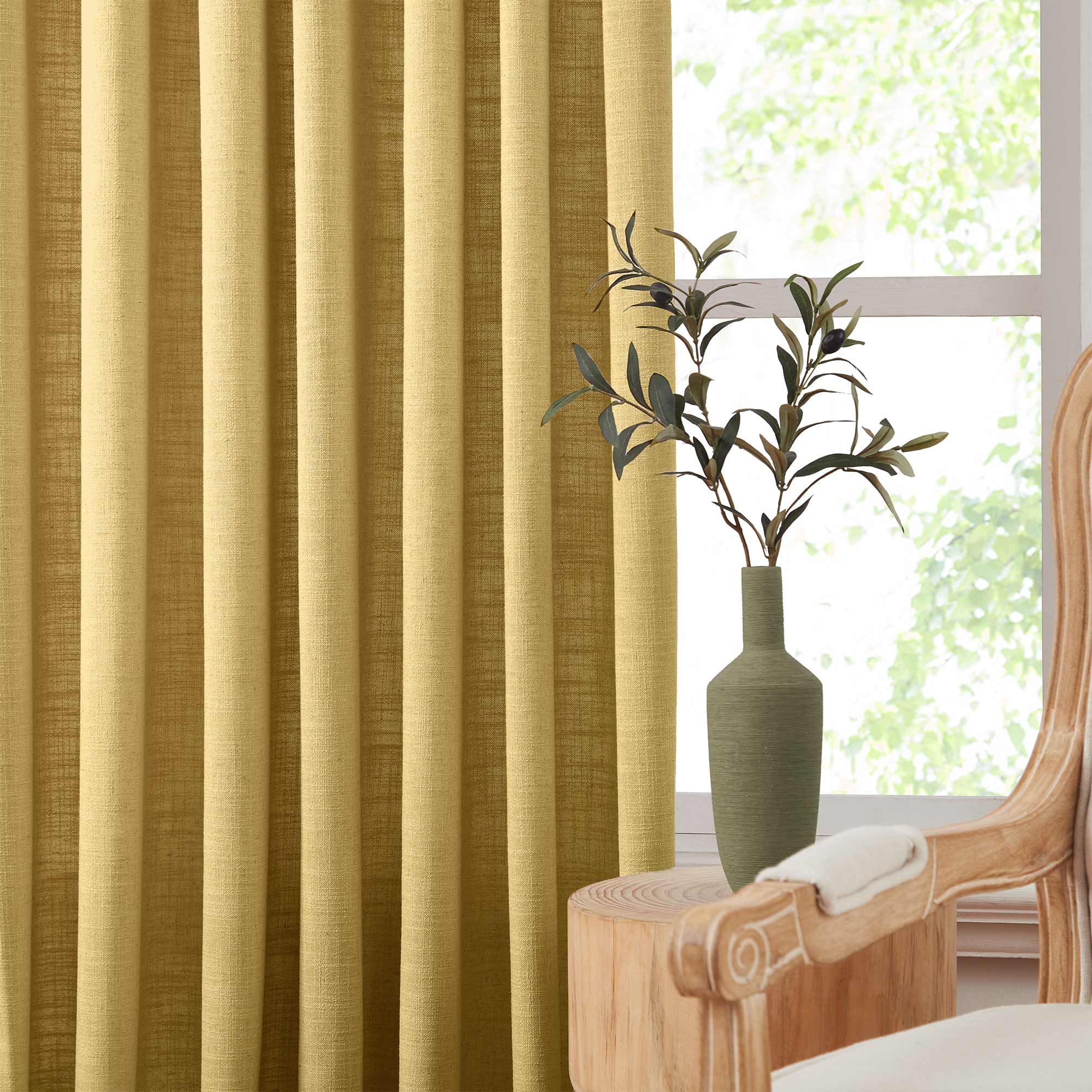 Custom Linen Blend Blockout Curtains