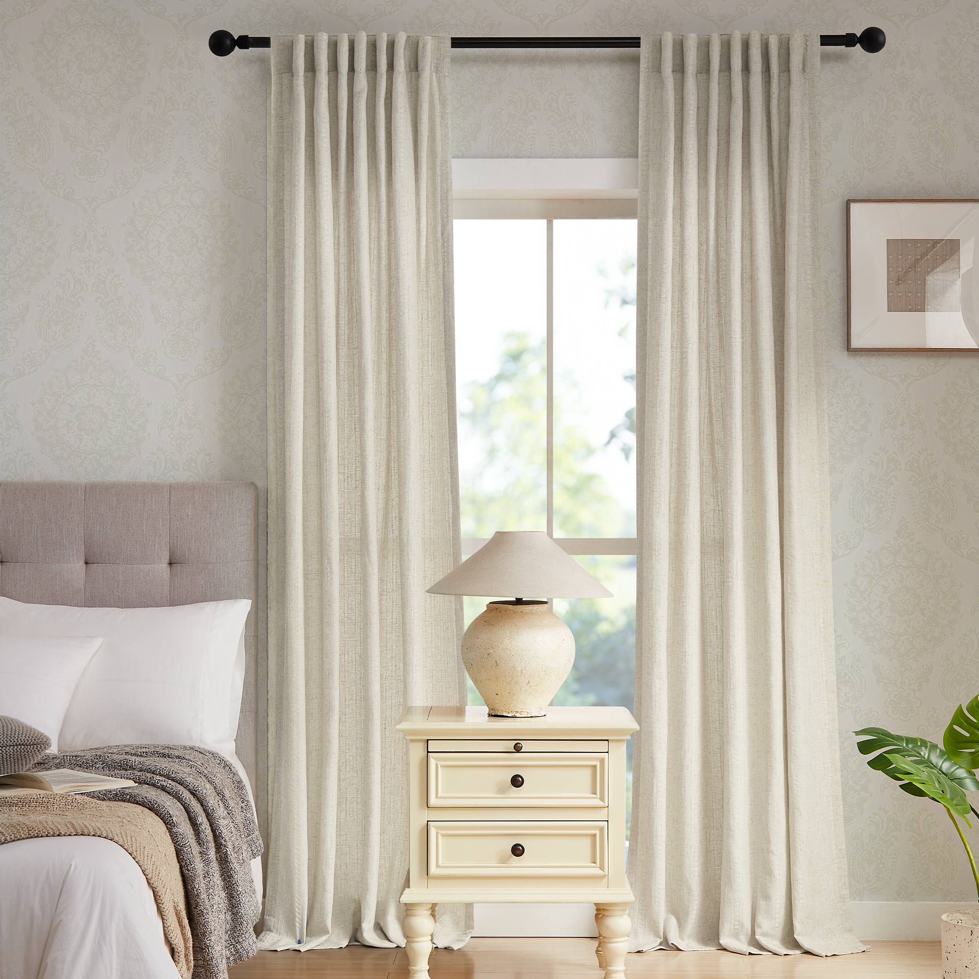 Custom Bohemian Semi-Sheer Curtains | Boho Texture & Nature-Inspired