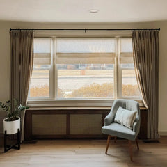 Custom Linen Roman Shade