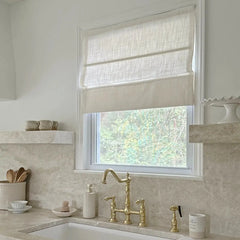Custom Linen Roman Shade