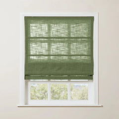 Custom Linen Roman Shade