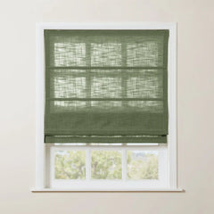 Custom Linen Roman Shade
