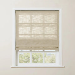 Custom Linen Roman Shade