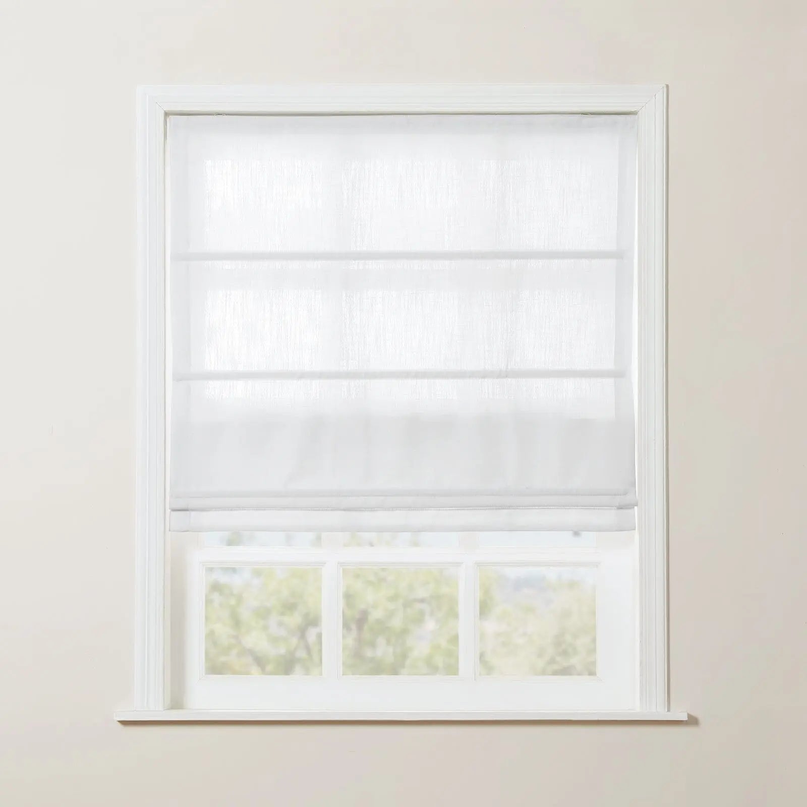 Custom Linen Roman Shade