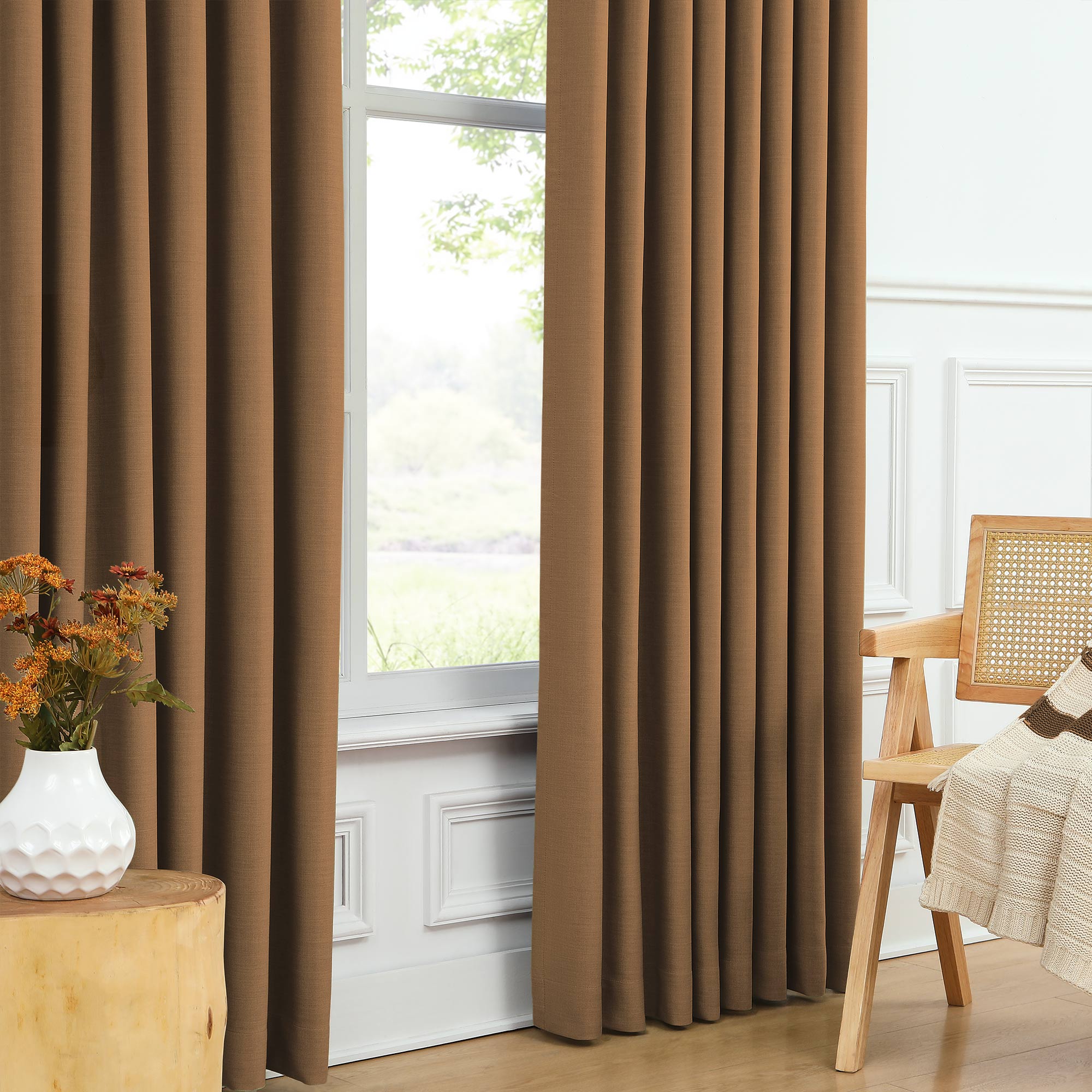 Martin Delicate Linen Cross-texture Blackout Curtains
