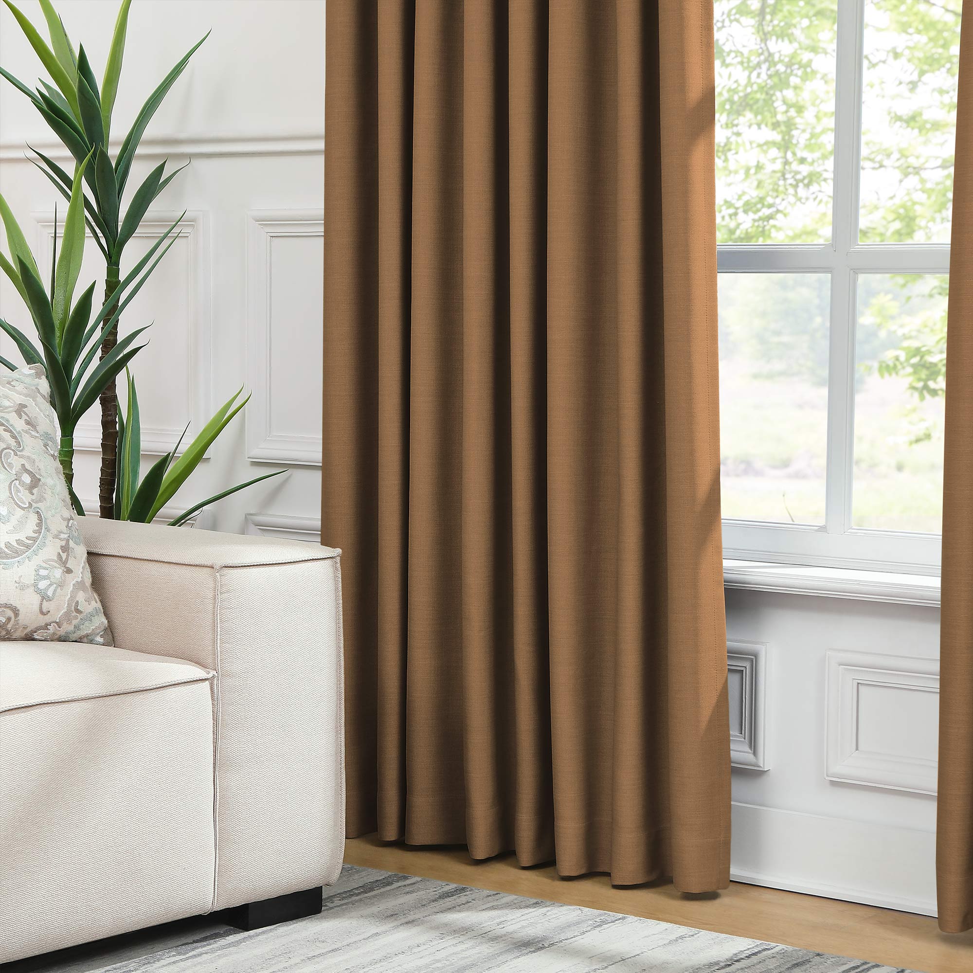 Martin Delicate Linen Cross-texture Blackout Curtains