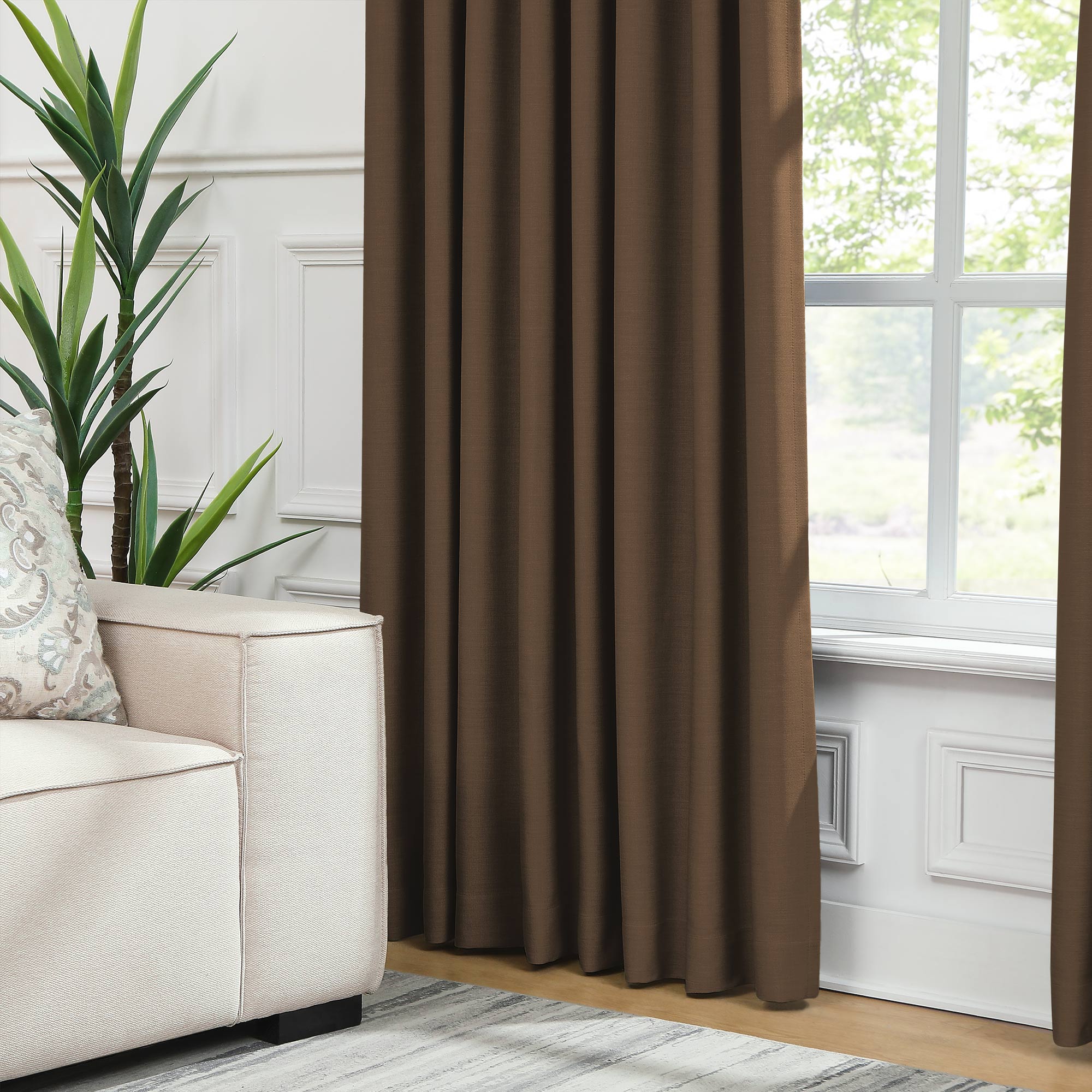 Martin Delicate Linen Cross-texture Blackout Curtains
