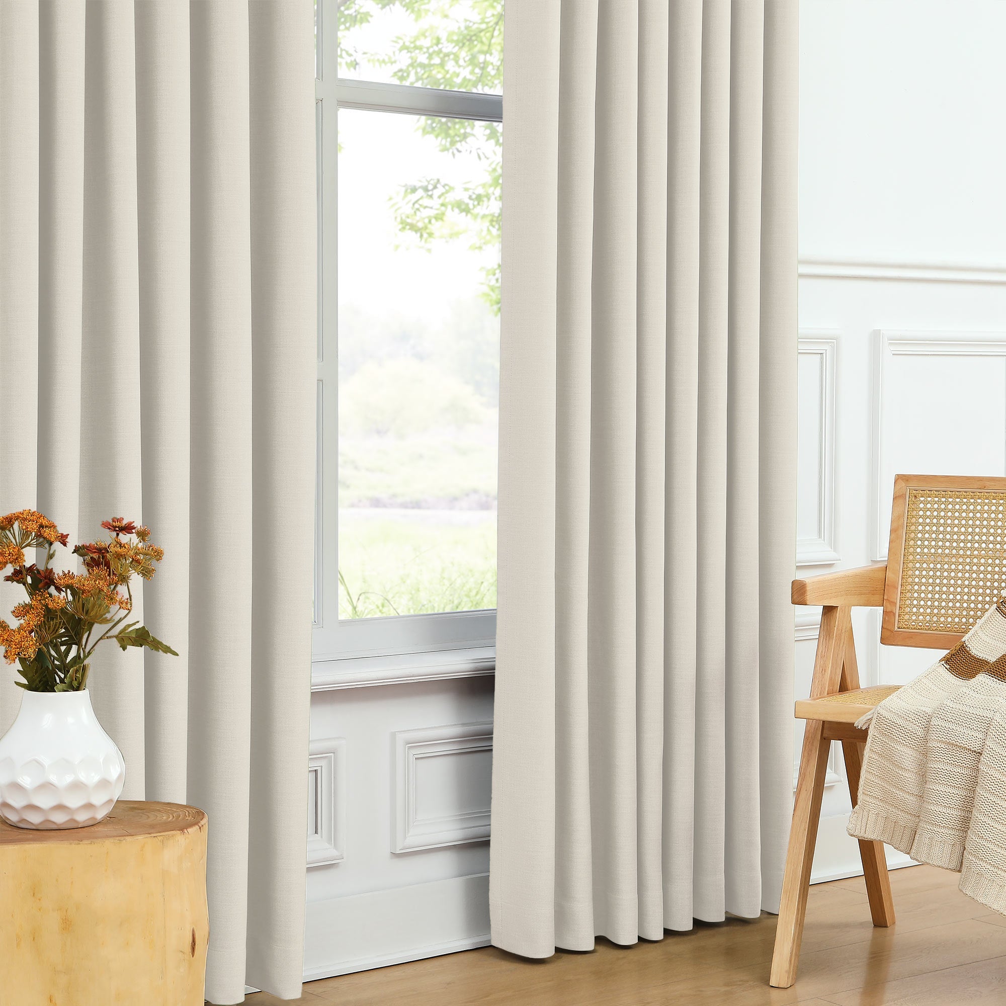 Martin Delicate Linen Cross-texture Blackout Curtains