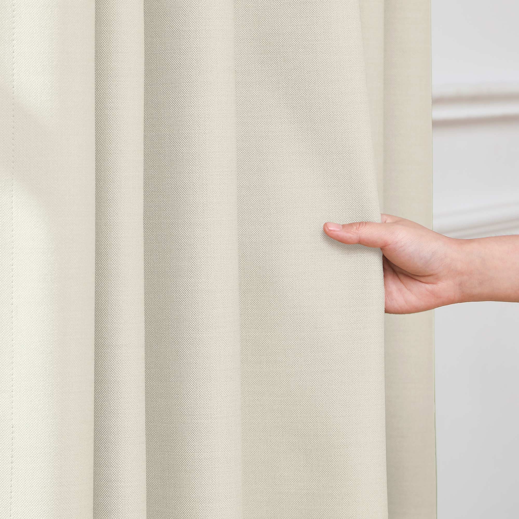 Martin Delicate Linen Cross-texture Blackout Curtains