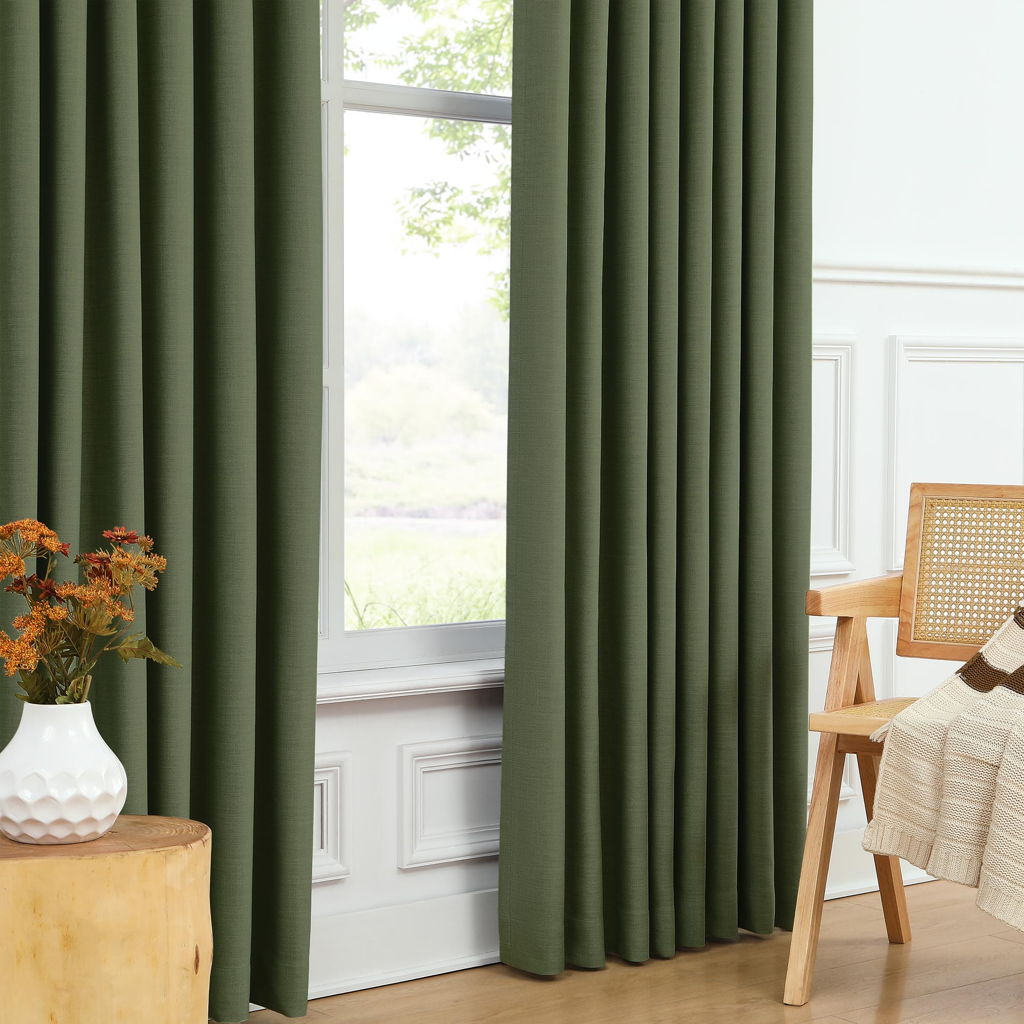 Martin Delicate Linen Cross-texture Blackout Curtains