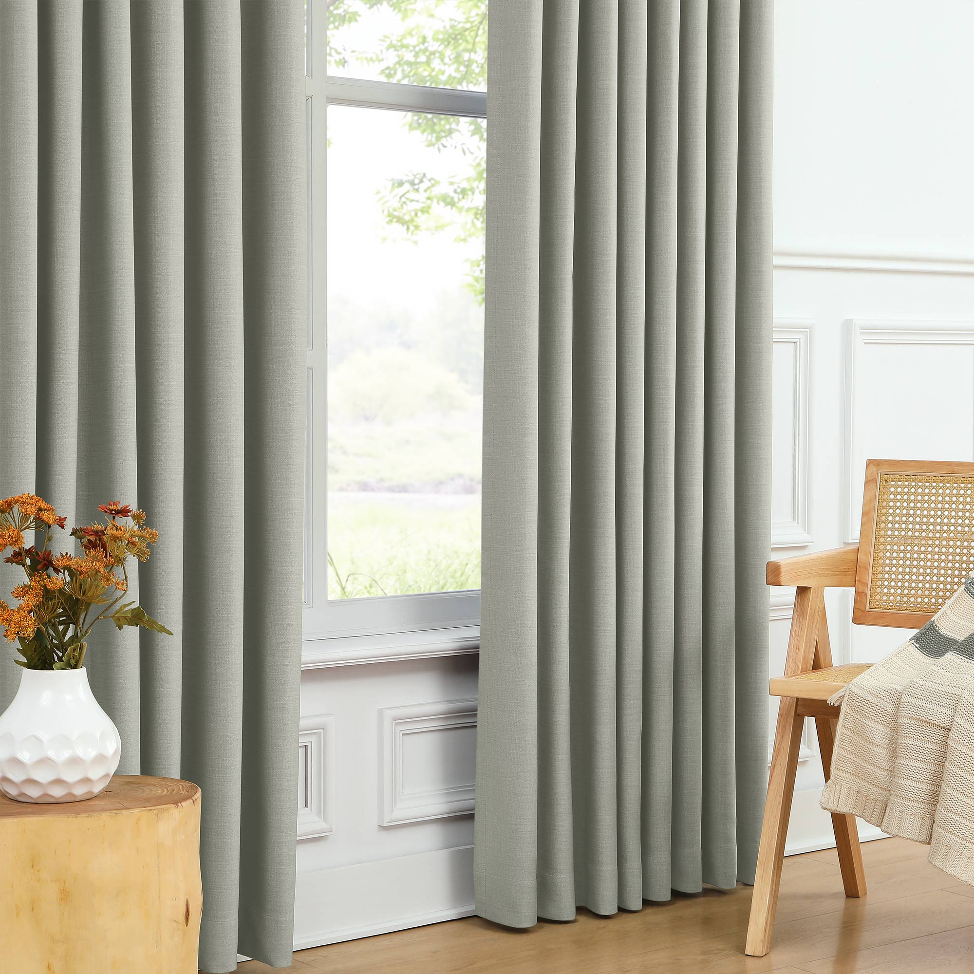 Martin Delicate Linen Cross-texture Blackout Curtains