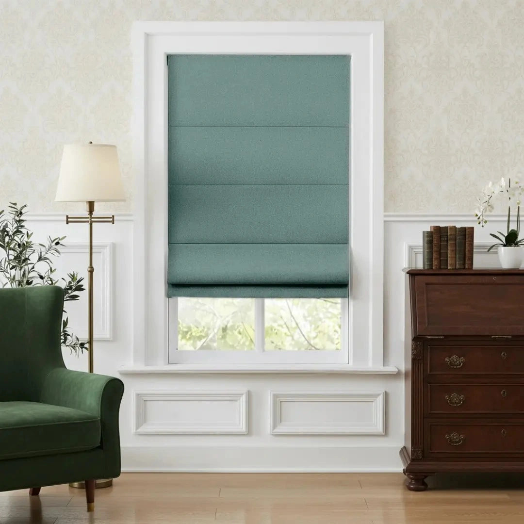 Costom Roman Shades Teal Green OY6-238-12