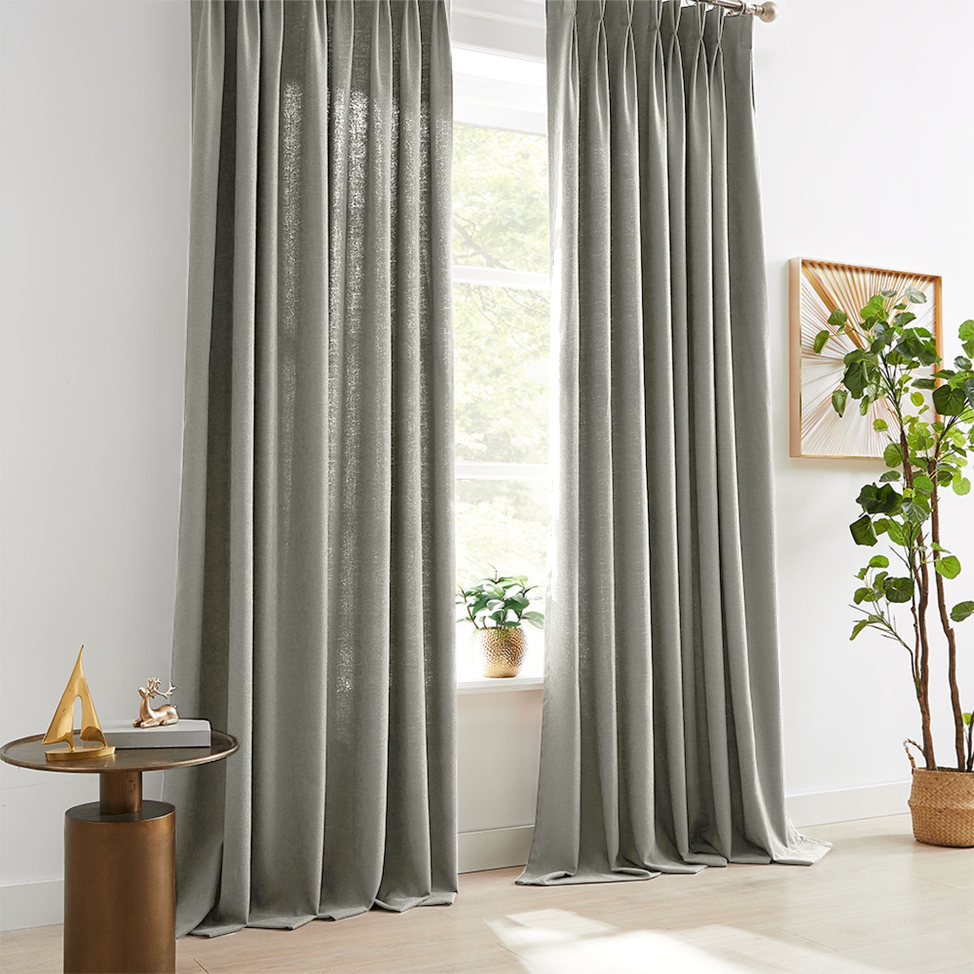 Custom Linen Texture Blackout Curtains