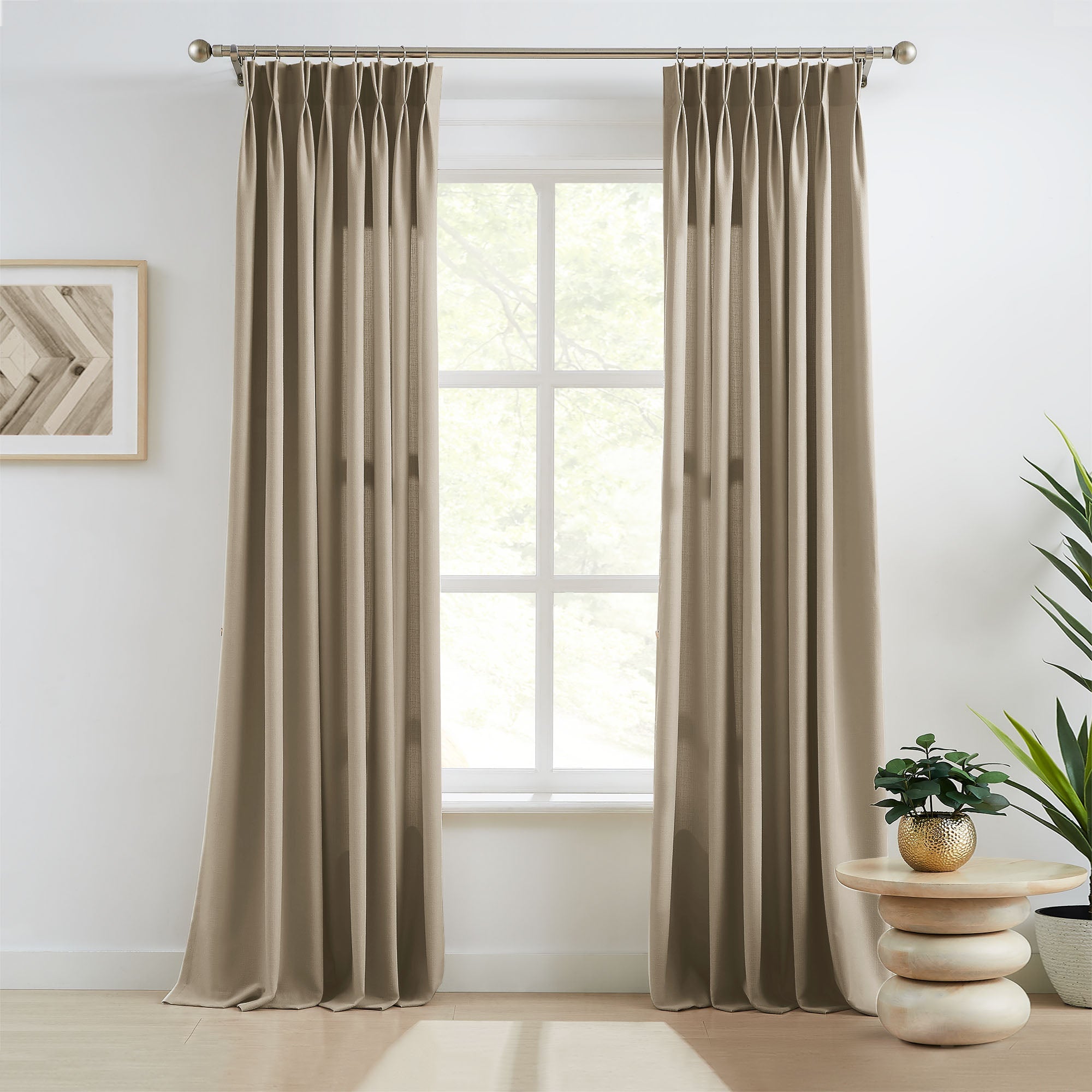 Custom Linen Texture Blackout Curtains