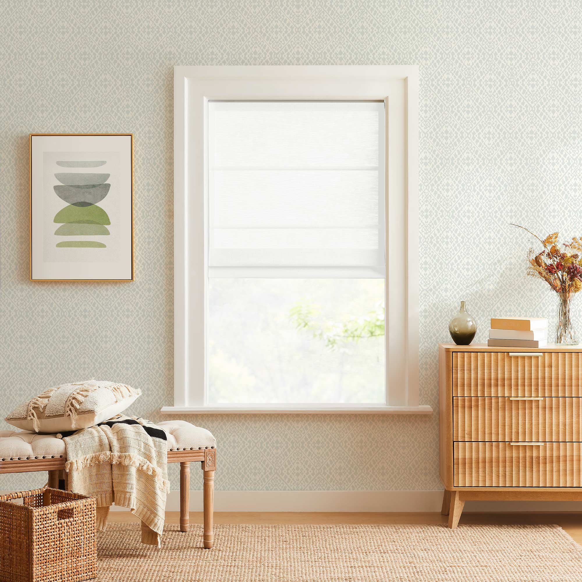 Custom Cordless Linen Roman Shades