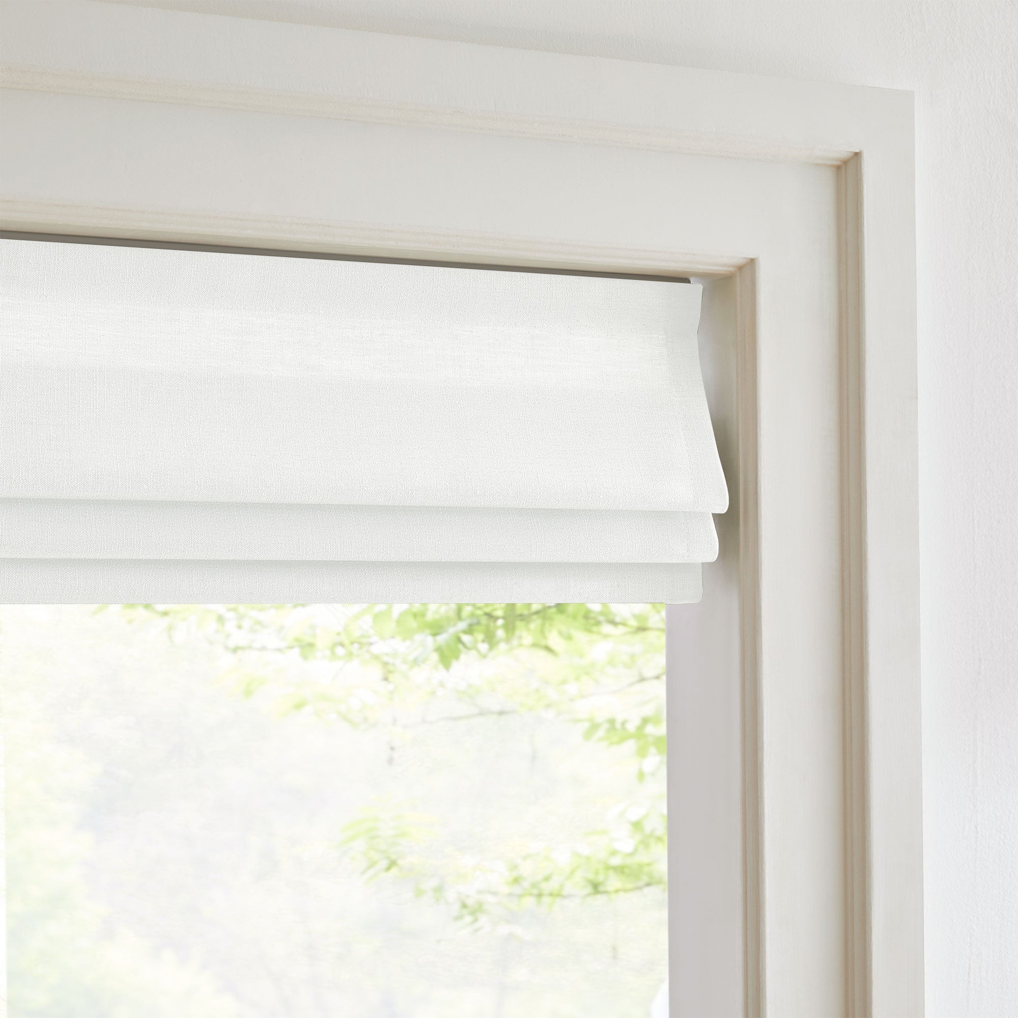 Custom Cordless Linen Roman Shades