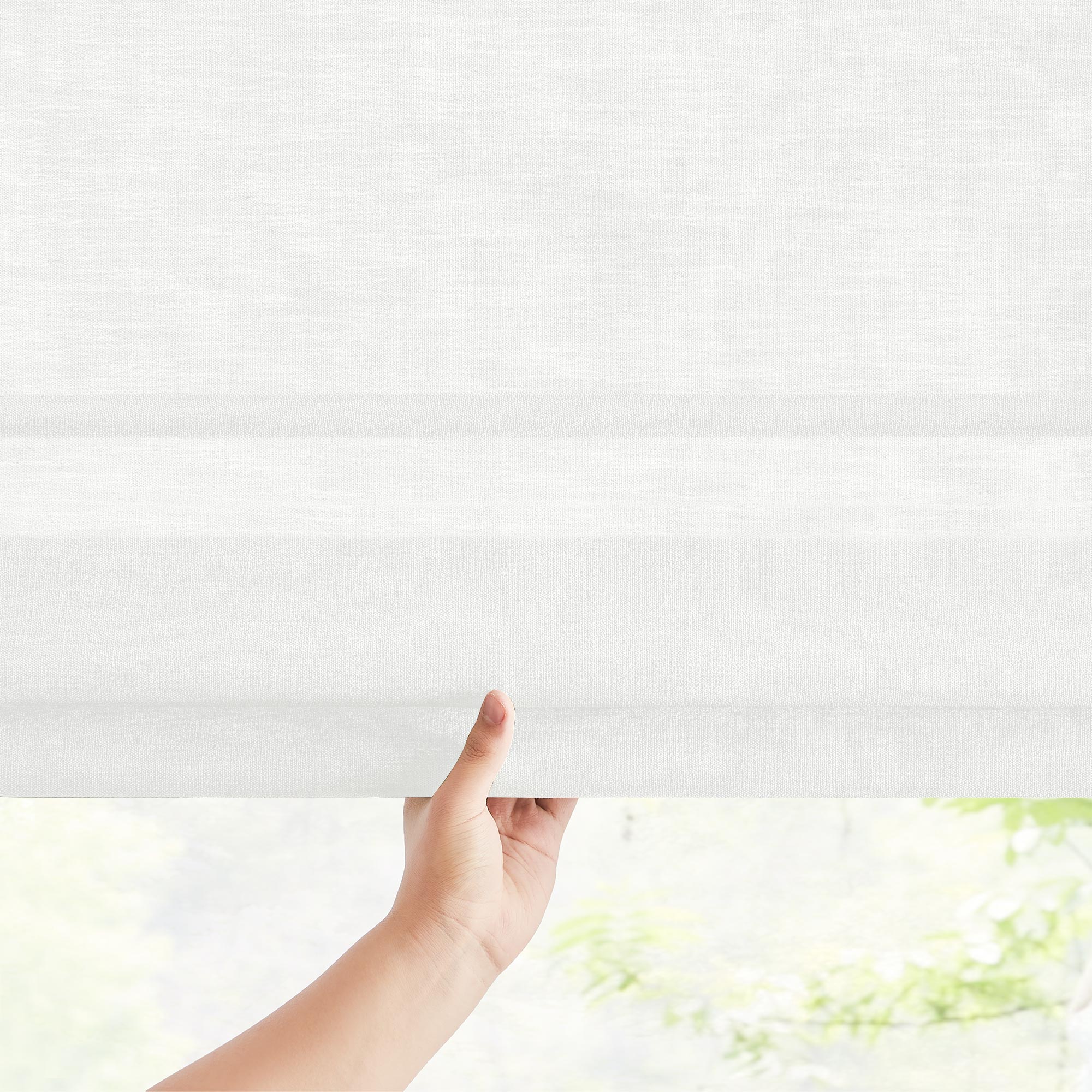 Custom Cordless Linen Roman Shades