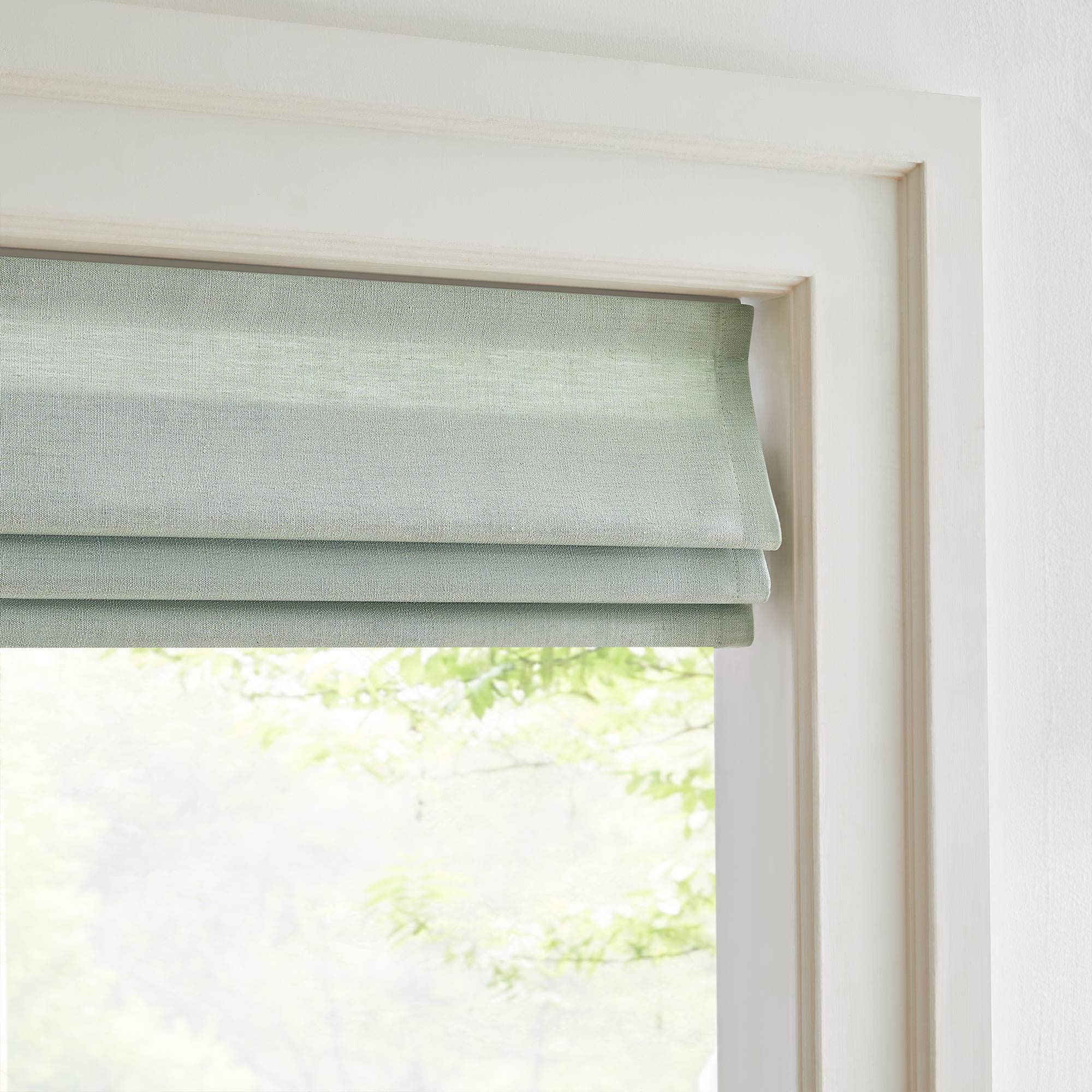 Custom Cordless Linen Roman Shades