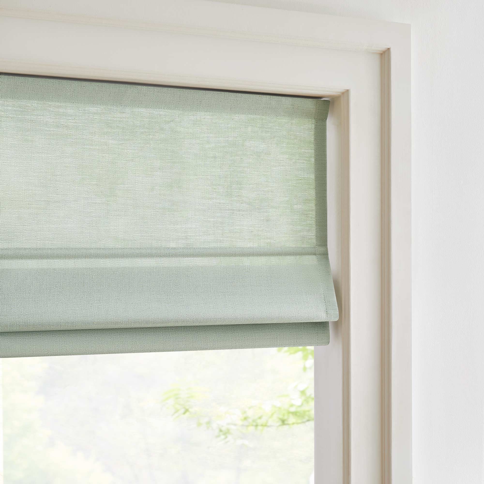 Custom Cordless Linen Roman Shades