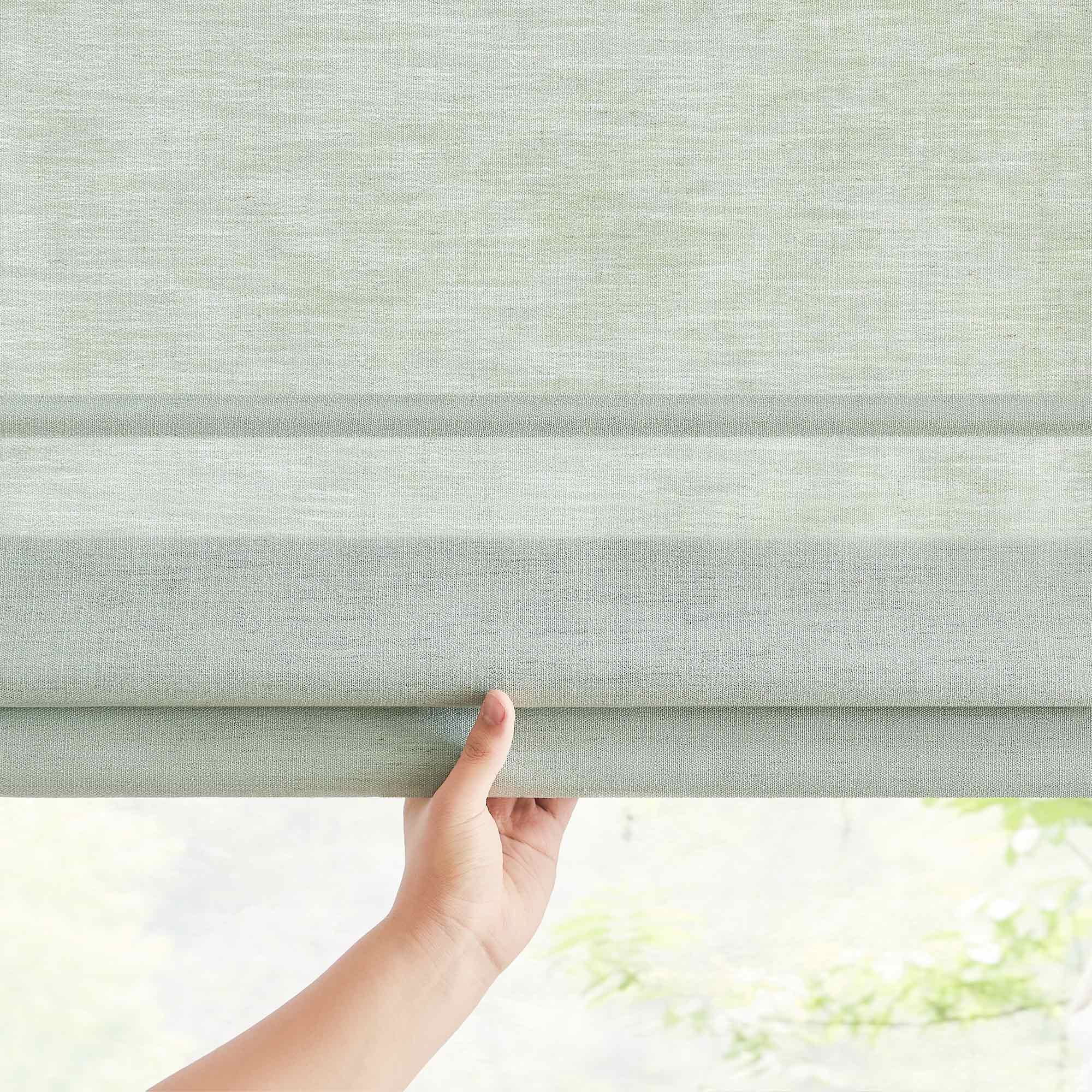 Custom Cordless Linen Roman Shades