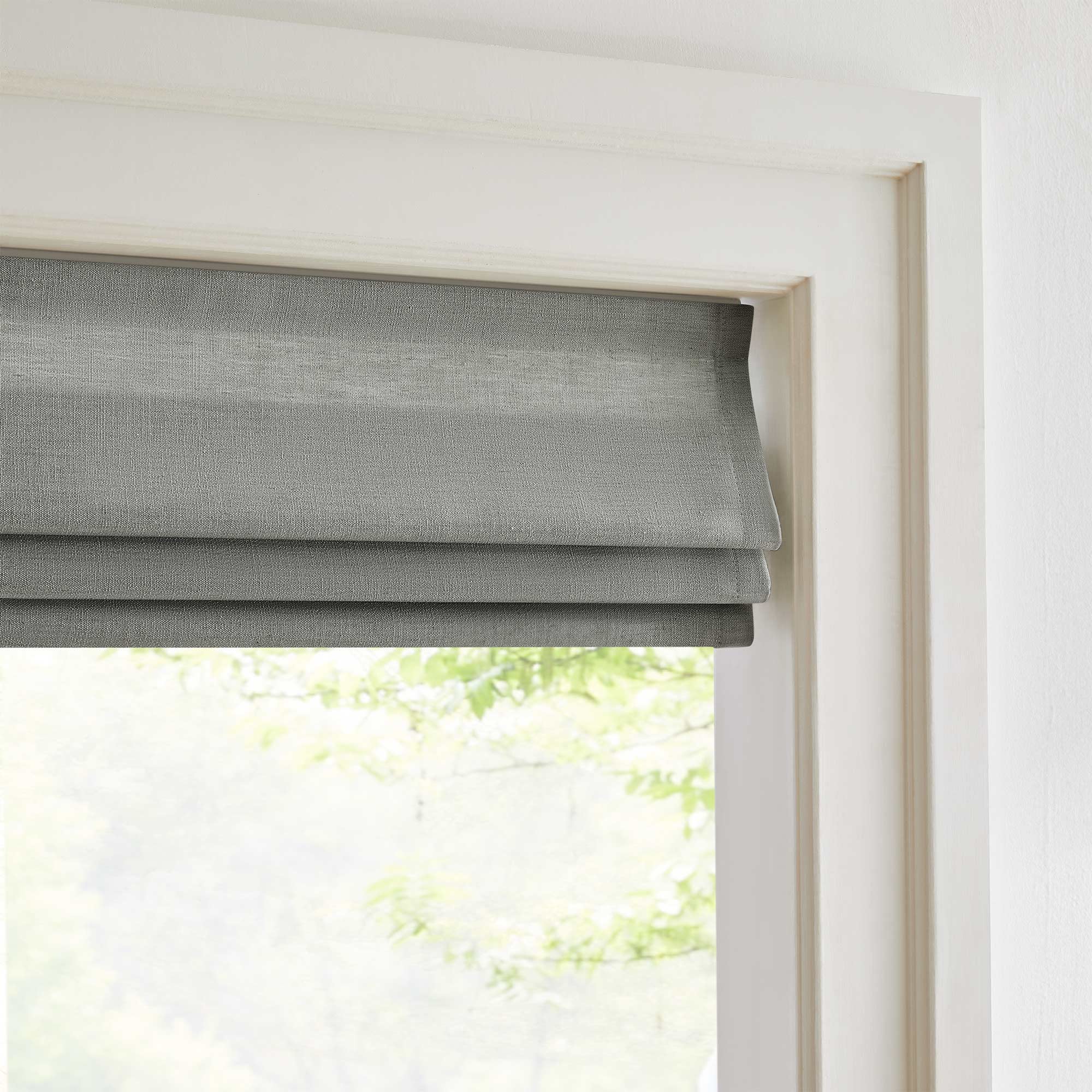 Custom Cordless Linen Roman Shades