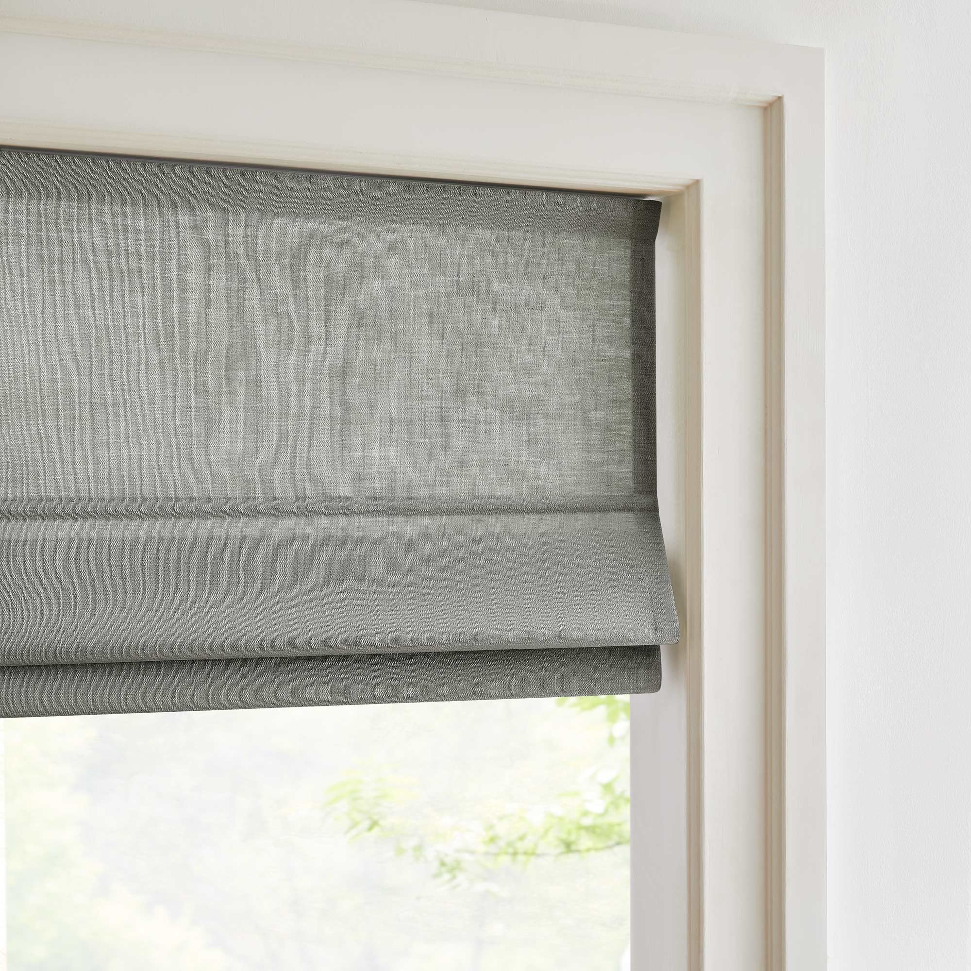 Custom Cordless Linen Roman Shades