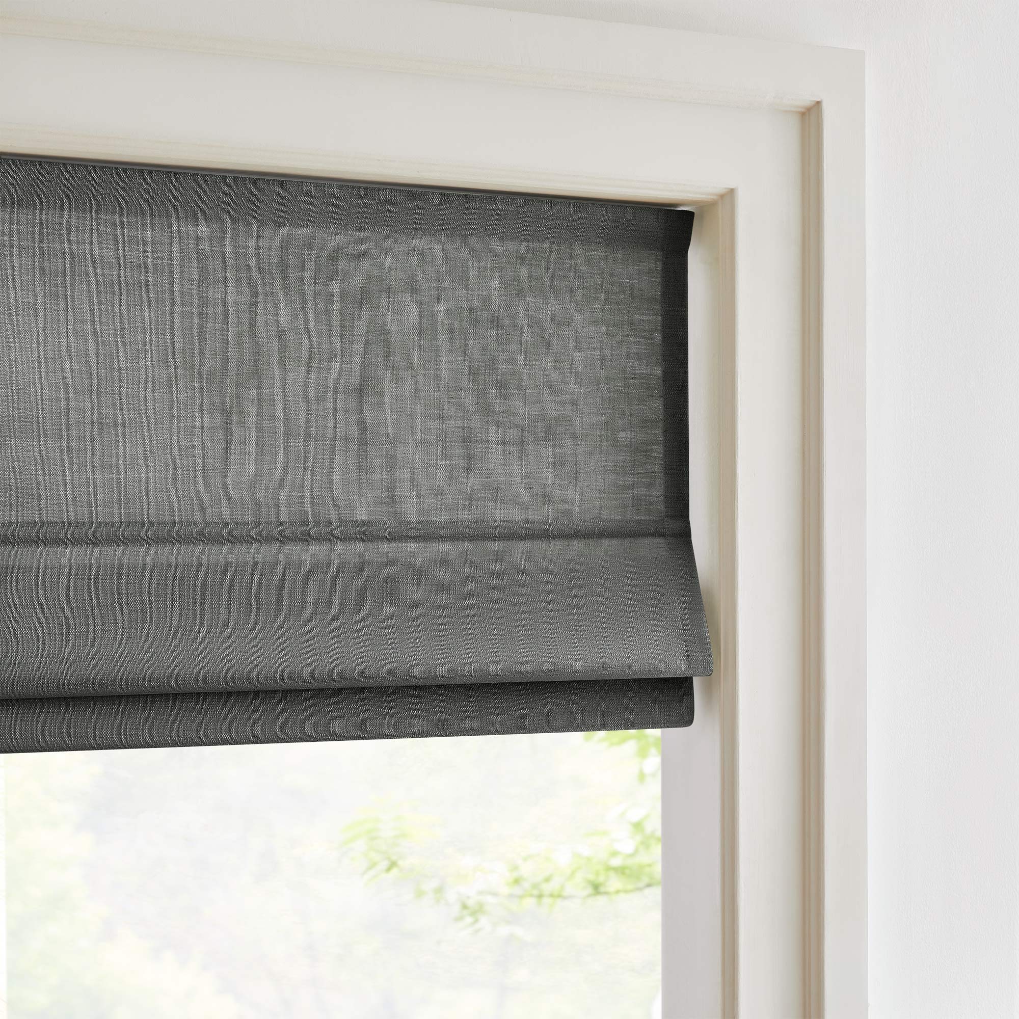 Custom Cordless Linen Roman Shades