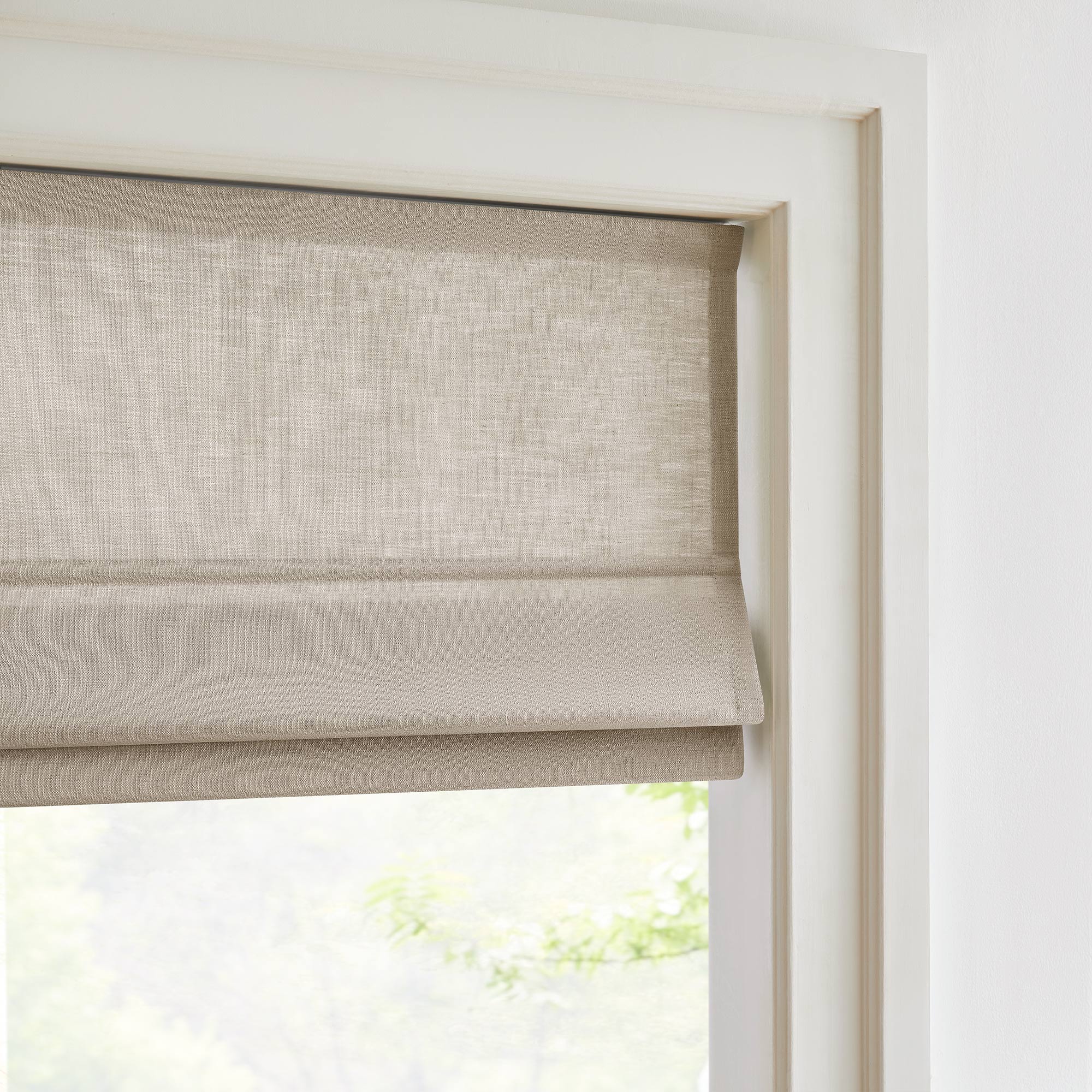 Custom Cordless Linen Roman Shades