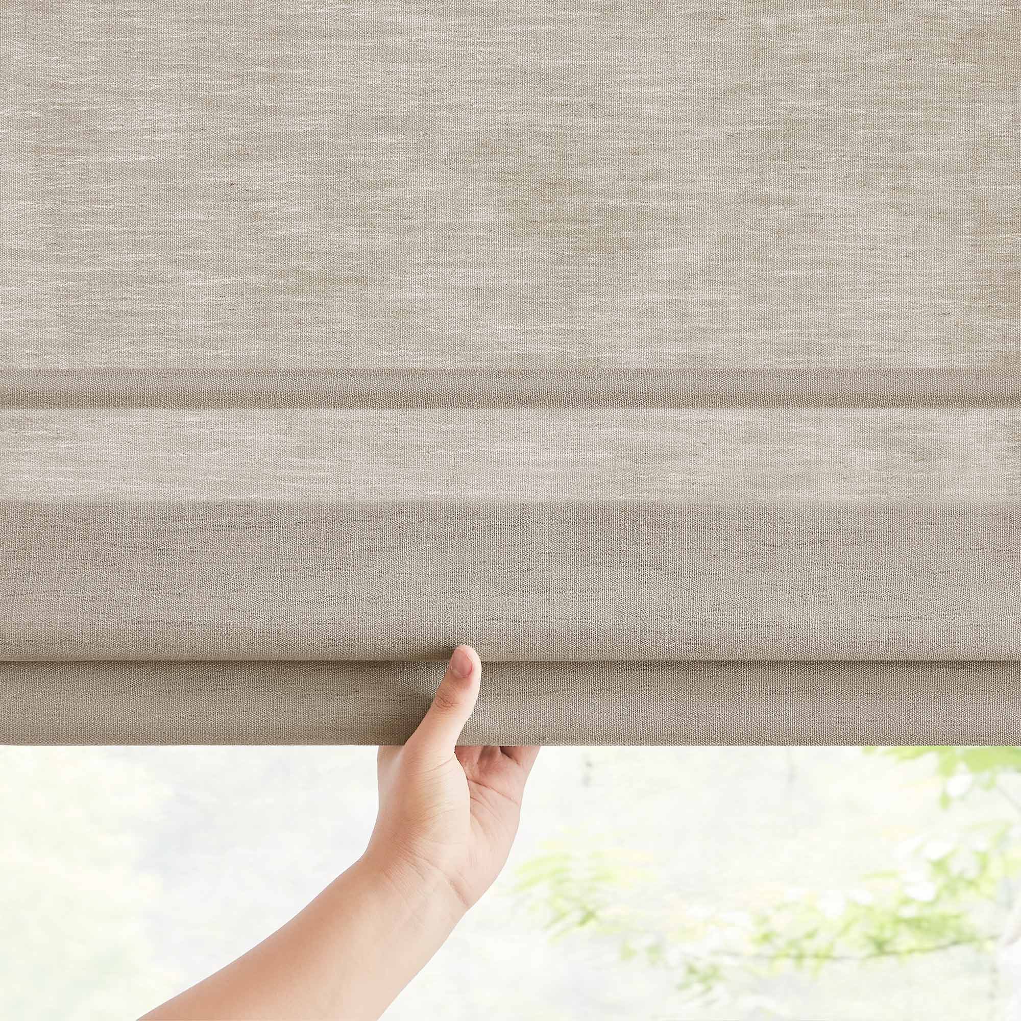 Custom Cordless Linen Roman Shades