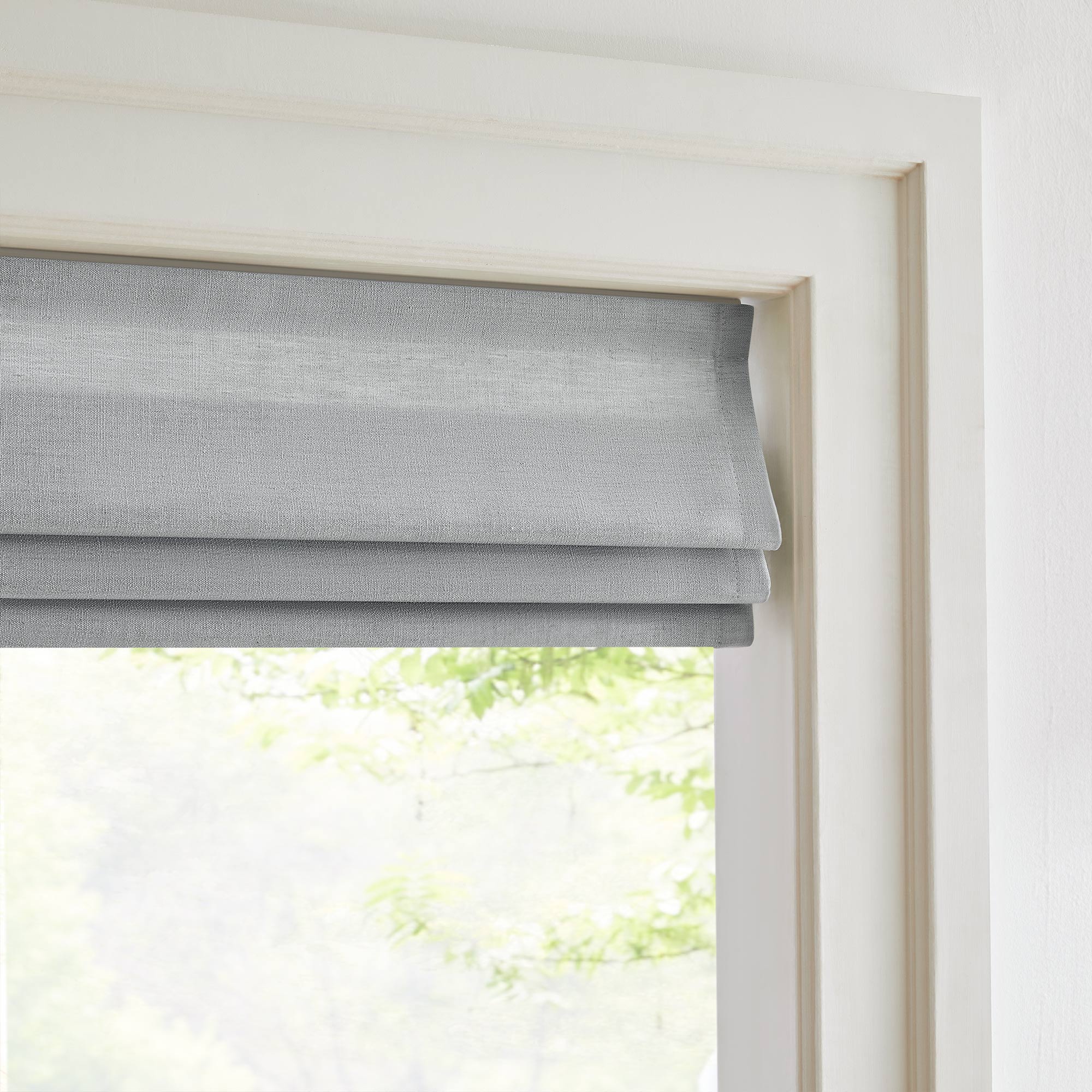 Custom Cordless Linen Roman Shades
