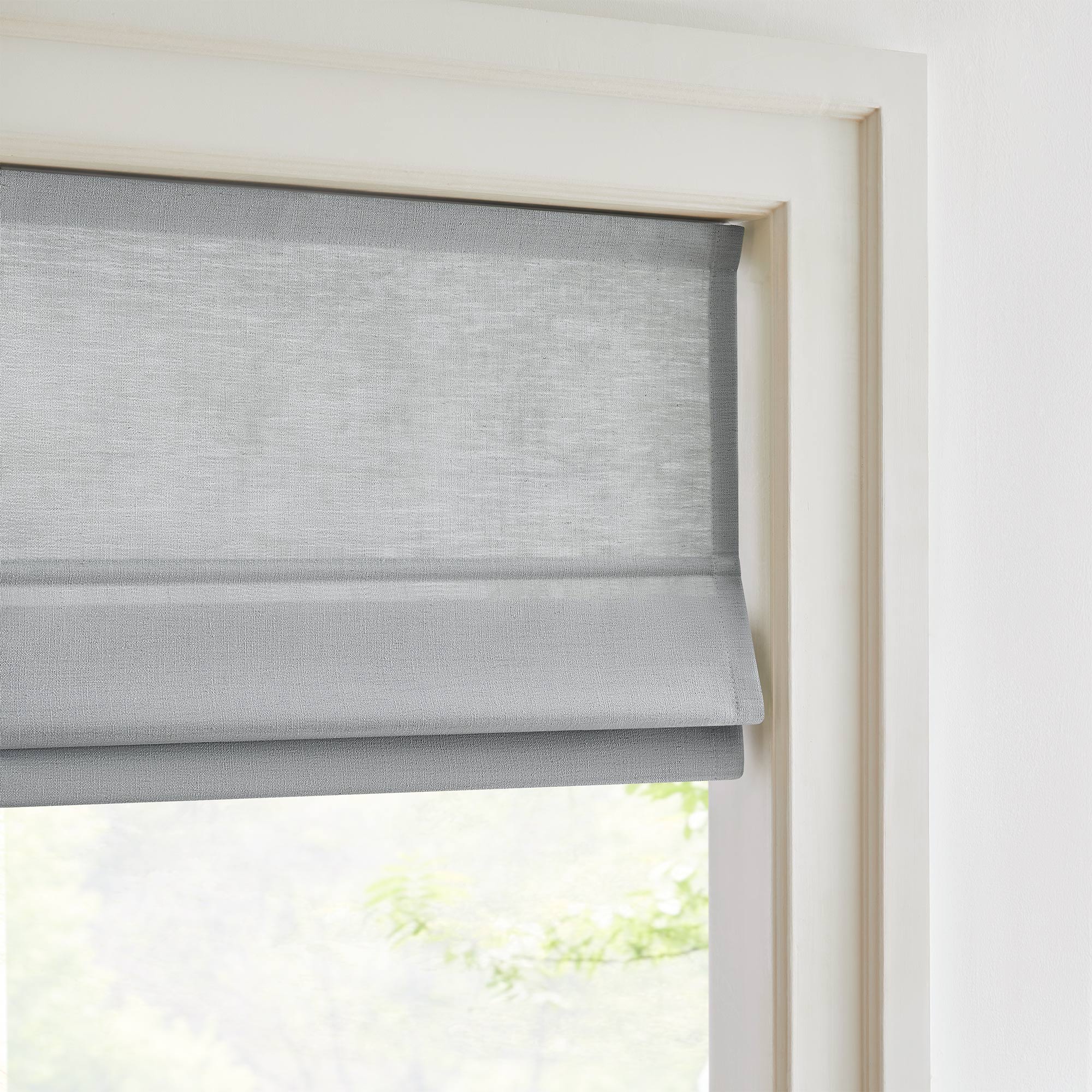 Custom Cordless Linen Roman Shades