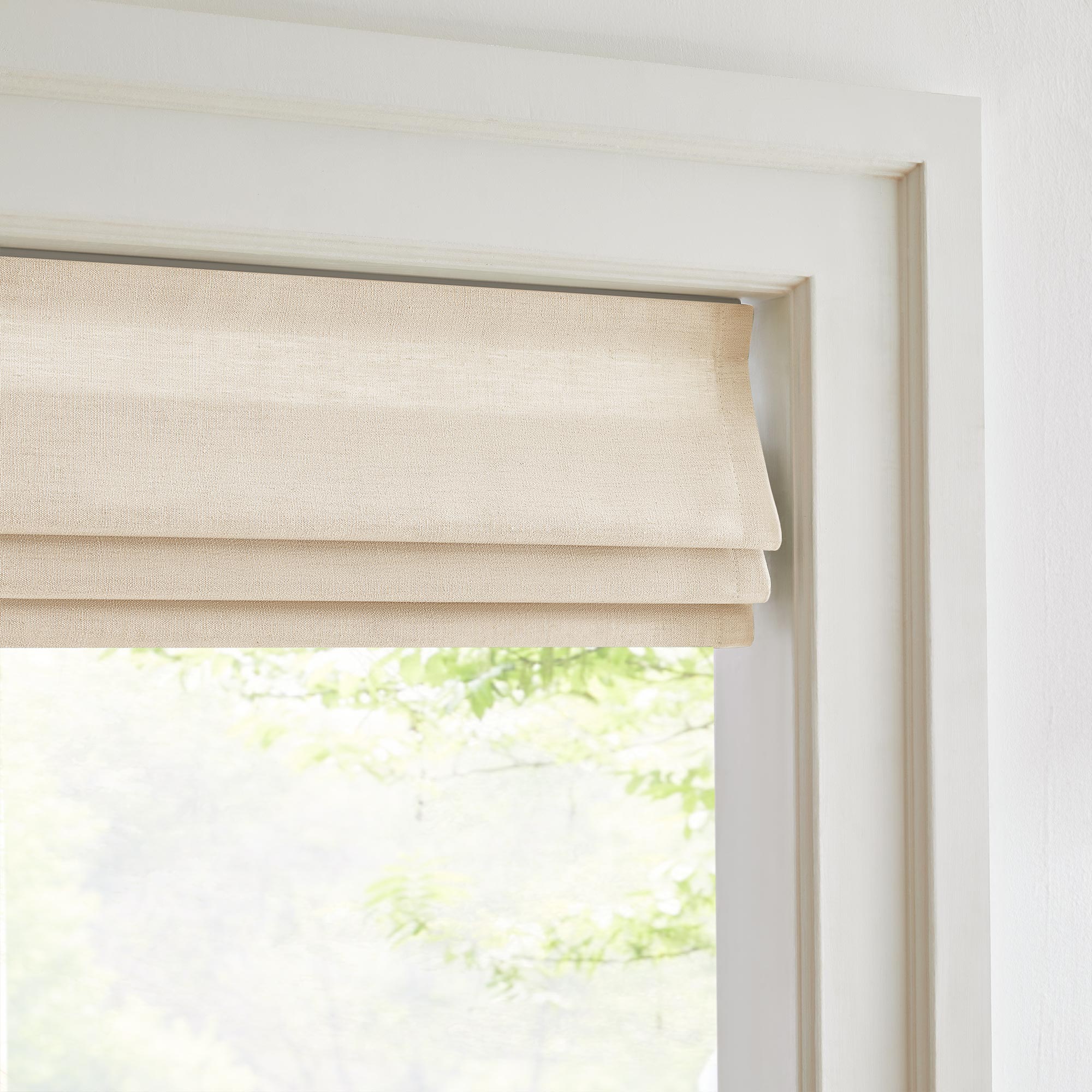 Custom Cordless Linen Roman Shades