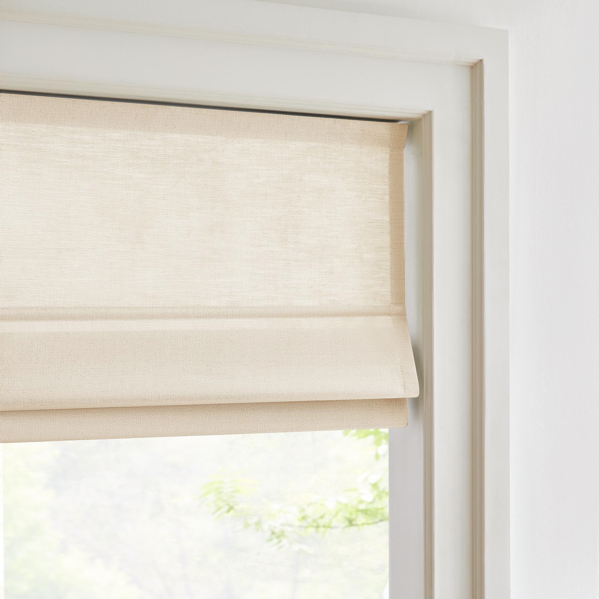 Custom Cordless Linen Roman Shades