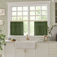 Cotton Linen Semi Sheer Blackout Curtains