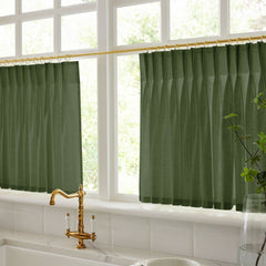 Cotton Linen Semi Sheer Blackout Curtains
