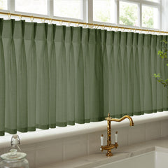 Cotton Linen Semi Sheer Blackout Curtains