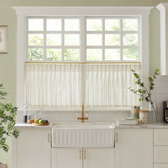 Cotton Linen Semi Sheer Blackout Curtains