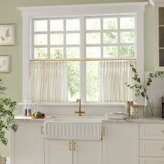 Cotton Linen Semi Sheer Blackout Curtains