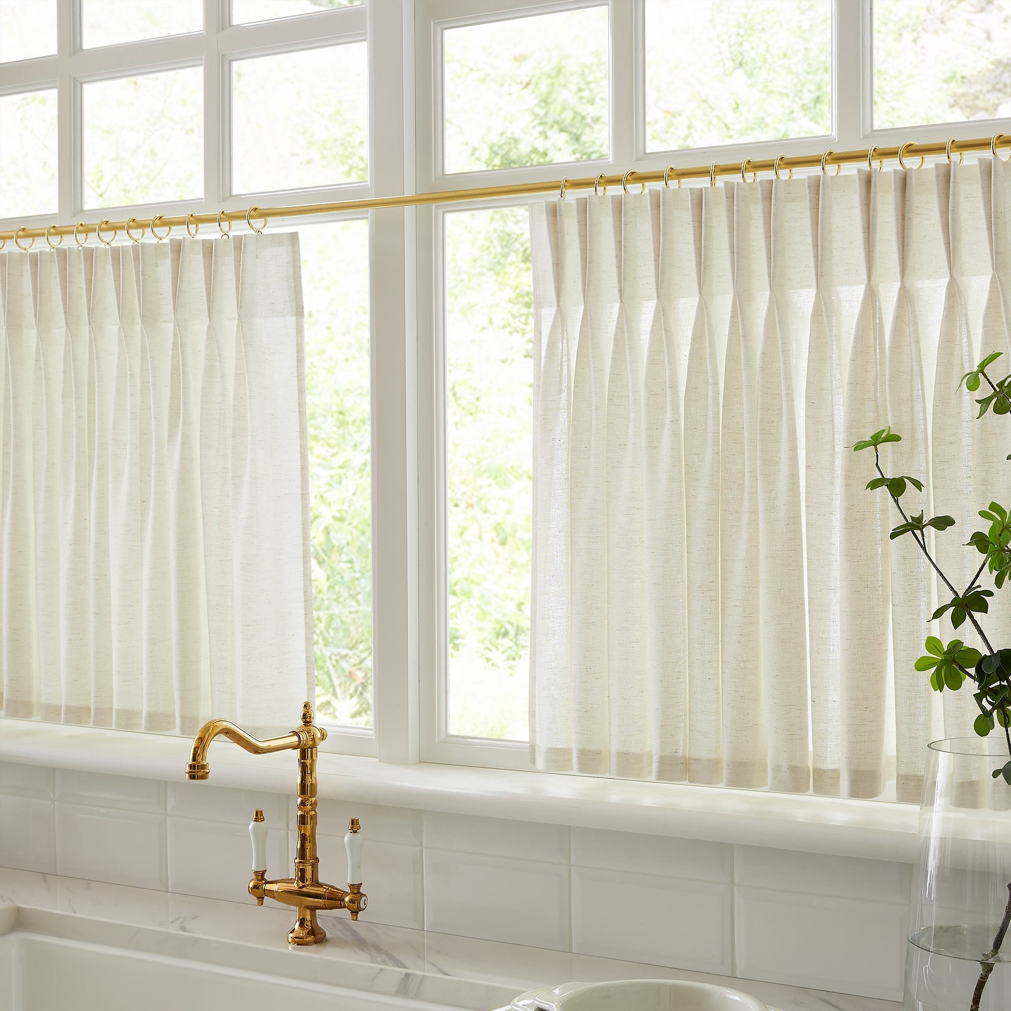 Cotton Linen Semi Sheer Blackout Curtains
